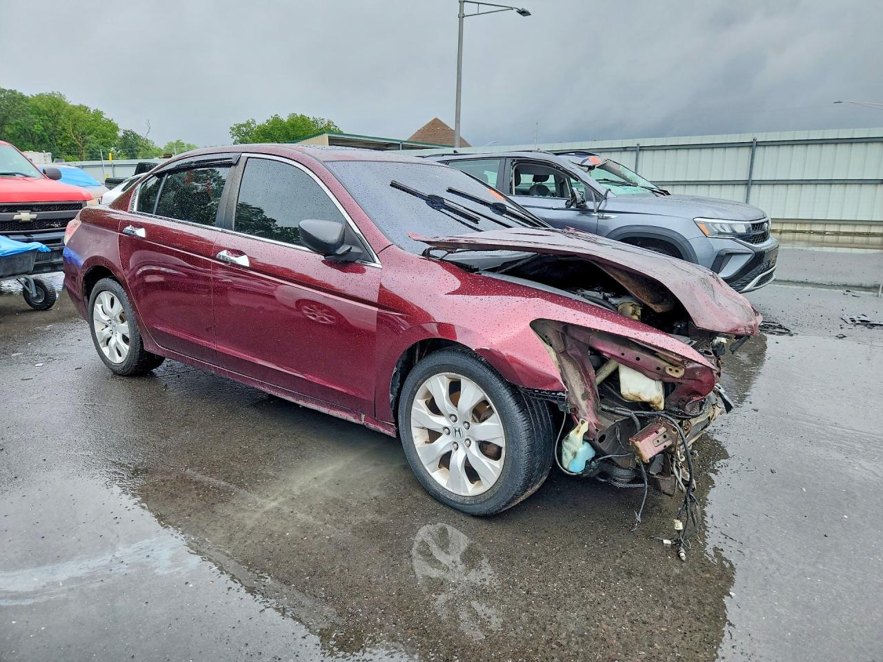 2008 Honda Accord Exl Burgundy vin: 1HGCP36898A011836