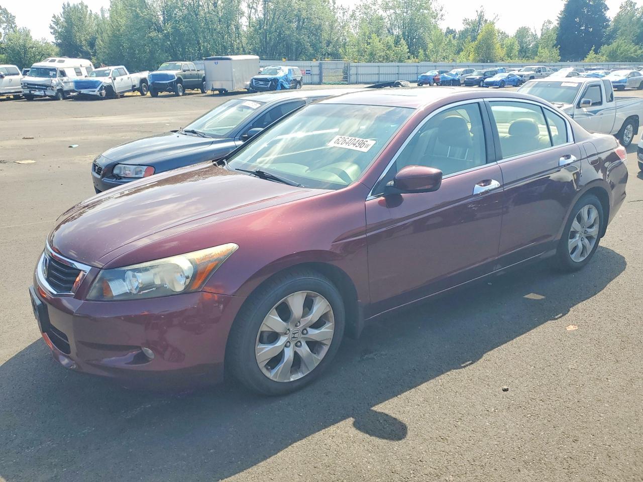 2008 Honda Accord Exl Maroon vin: 1HGCP36898A077173