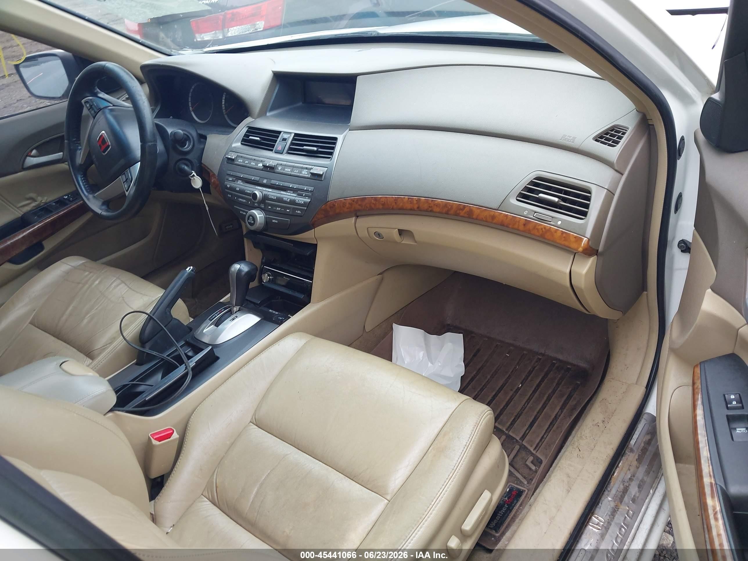 2009 Honda Accord 3.5 Ex-l White vin: 1HGCP36899A003060