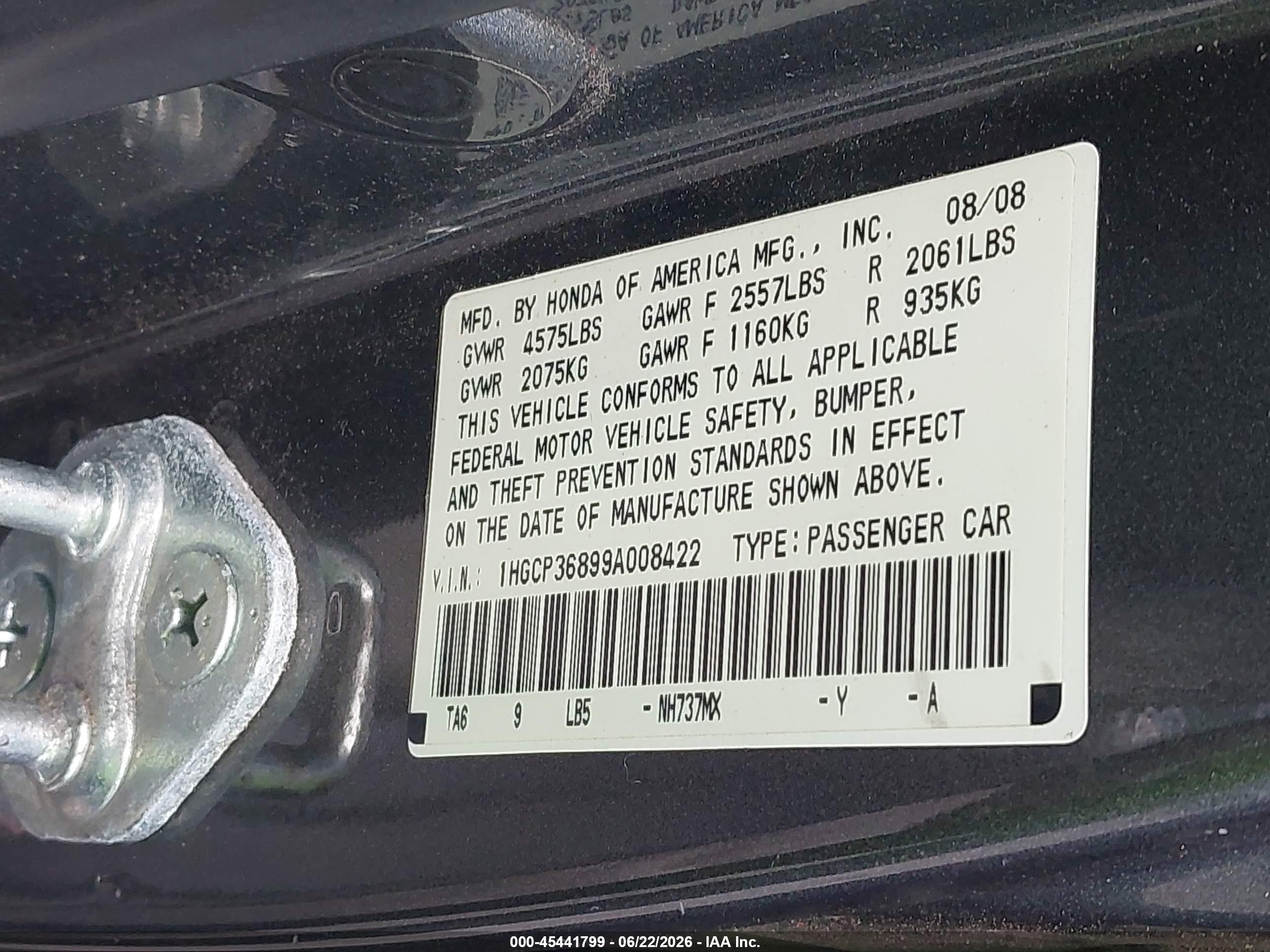 2009 Honda Accord 3.5 Ex-l Gray vin: 1HGCP36899A008422