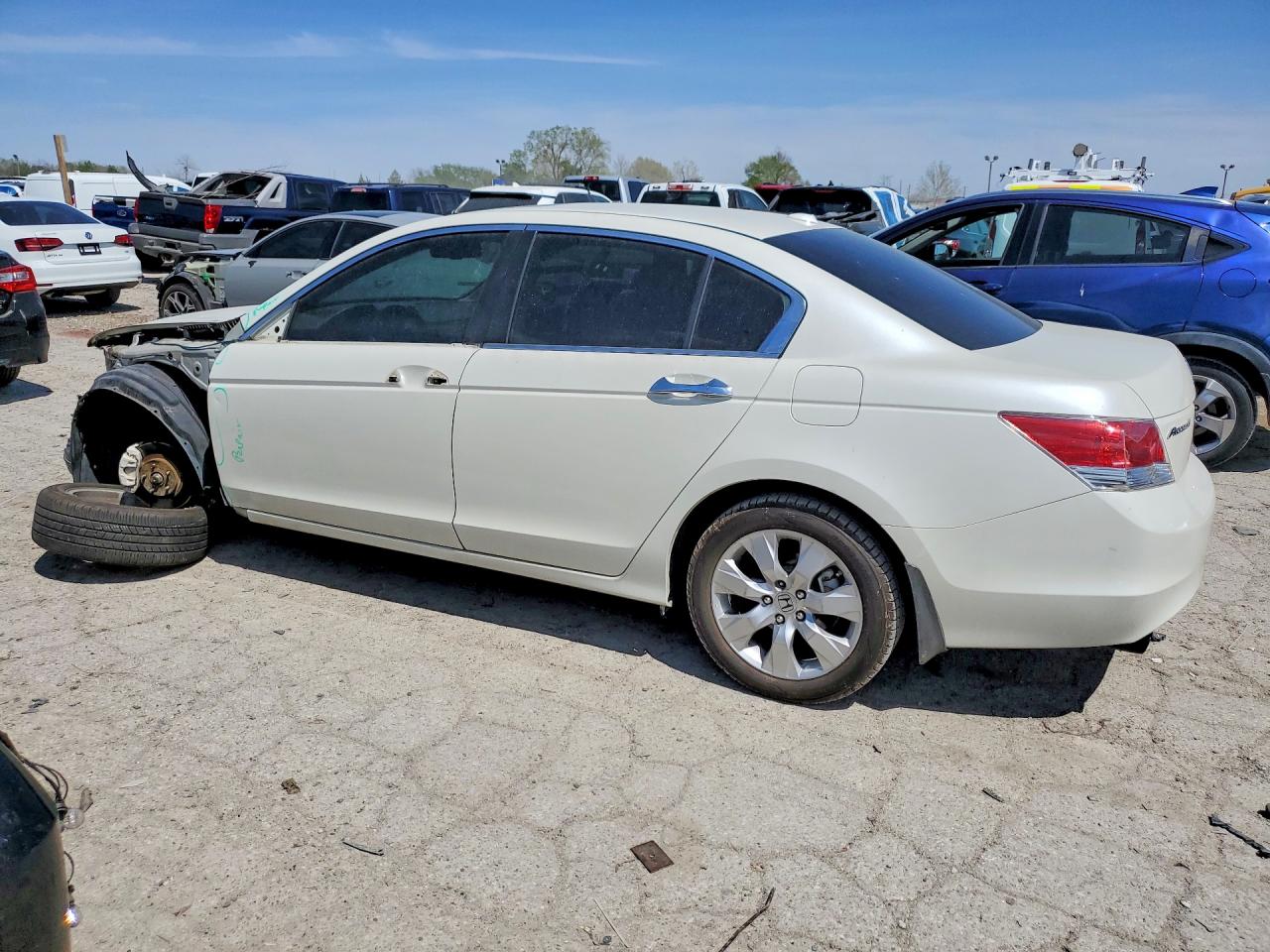 2009 Honda Accord Exl White vin: 1HGCP36899A048161