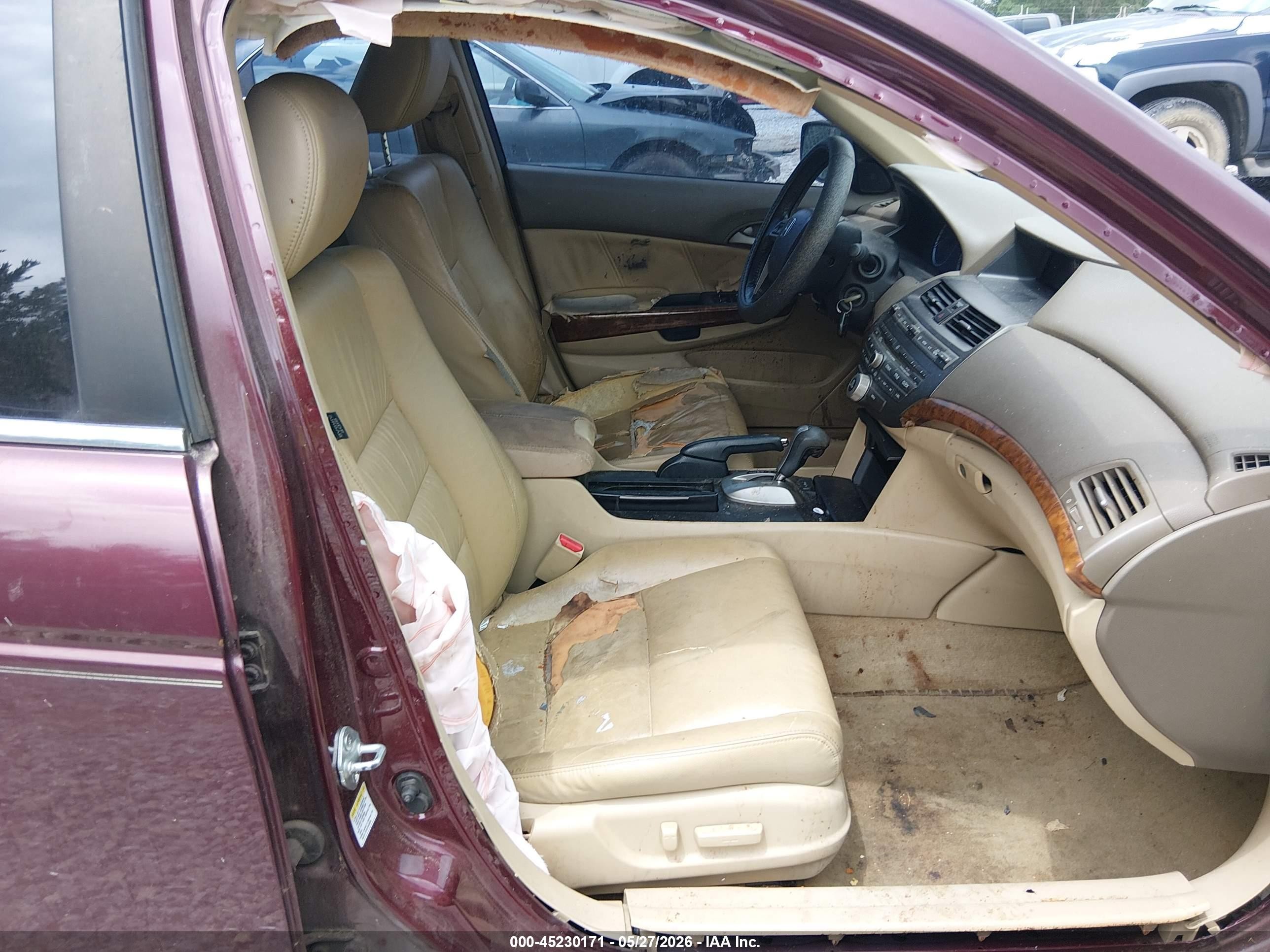 2008 Honda Accord 3.5 Ex-l Бордовый vin: 1HGCP368X8A022988