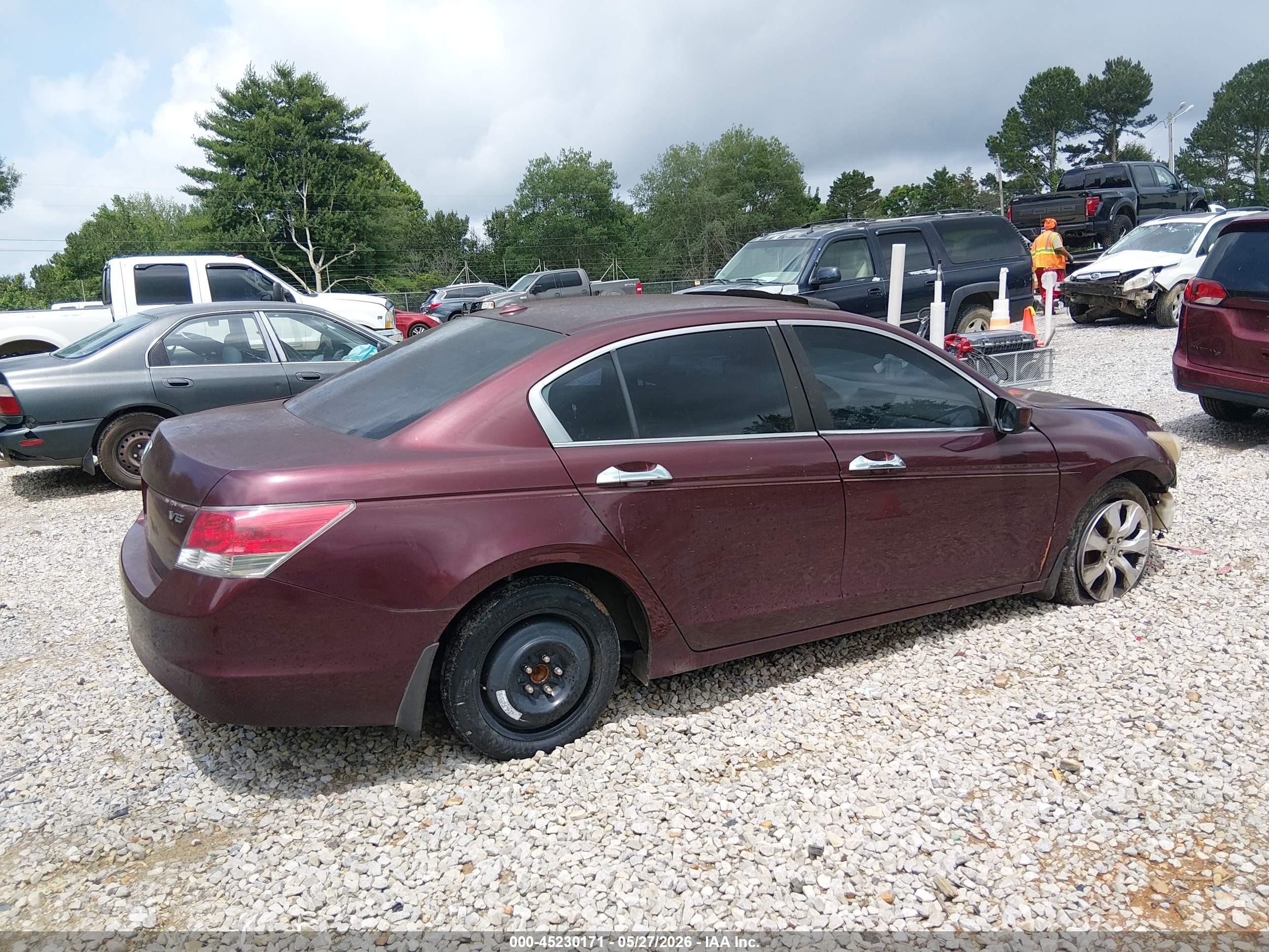 2008 Honda Accord 3.5 Ex-l Бордовый vin: 1HGCP368X8A022988