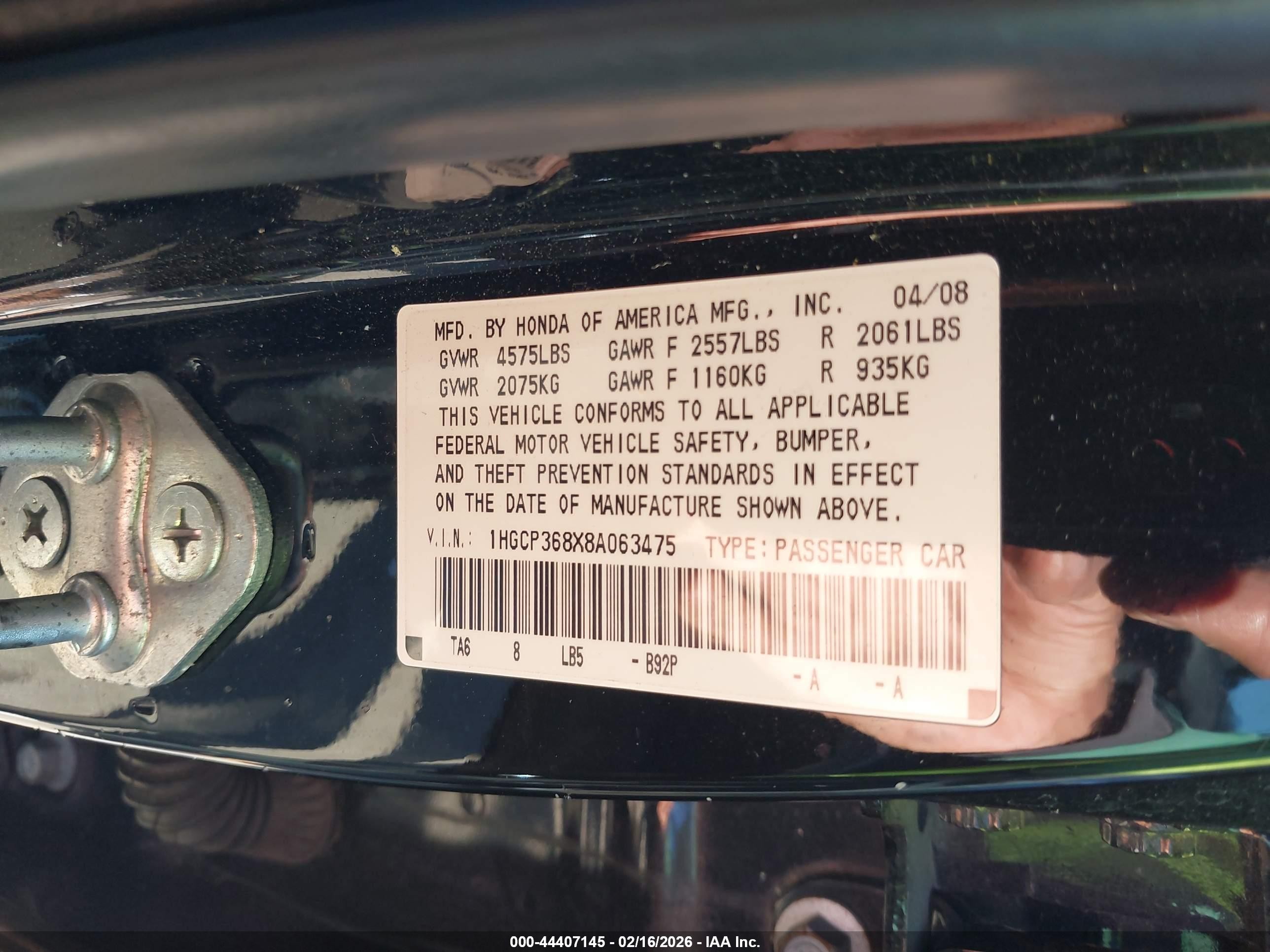 2008 Honda Accord 3.5 Ex-l Черный vin: 1HGCP368X8A063475