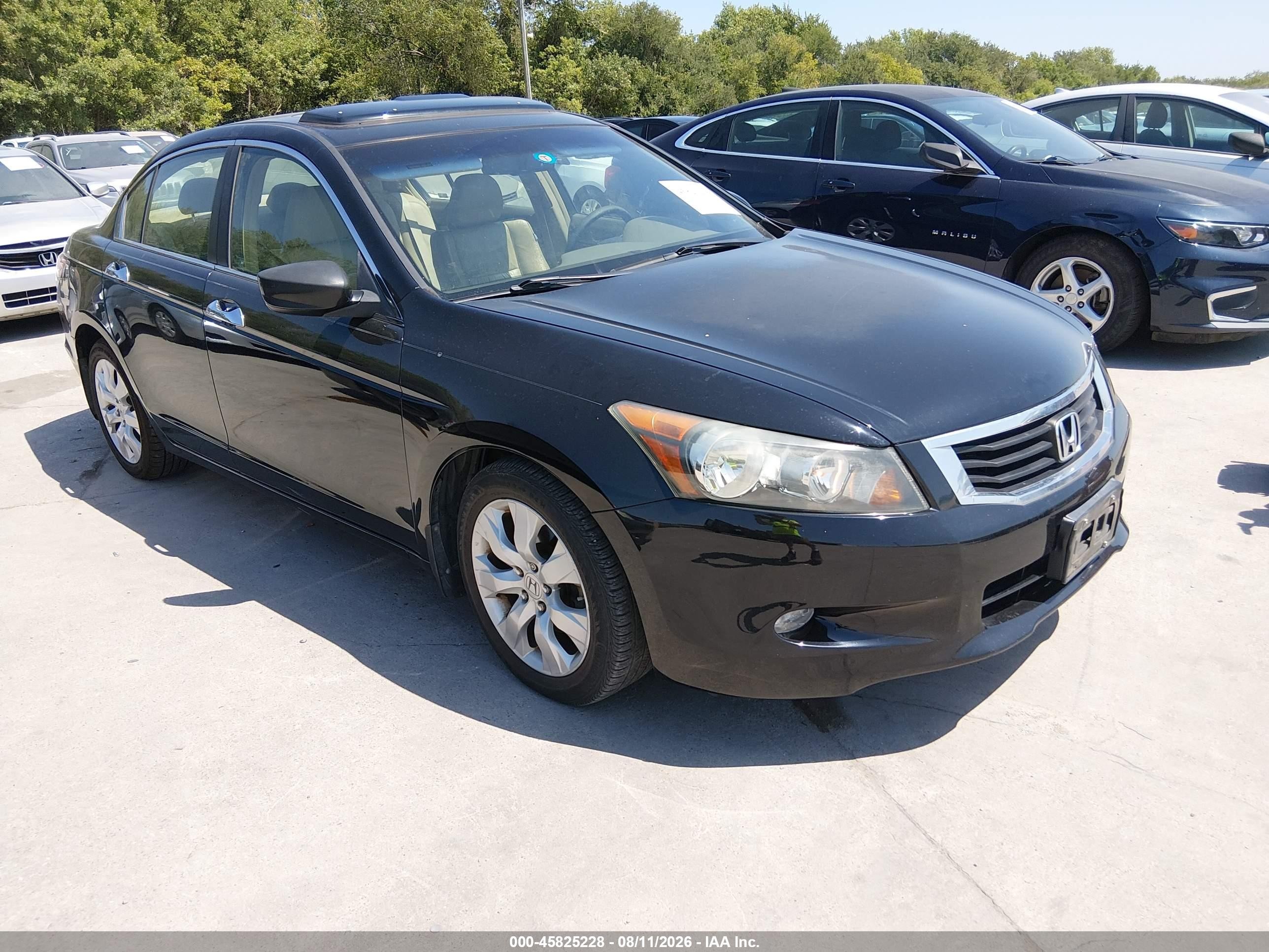 2008 Honda Accord 3.5 Ex-l Black vin: 1HGCP368X8A074315