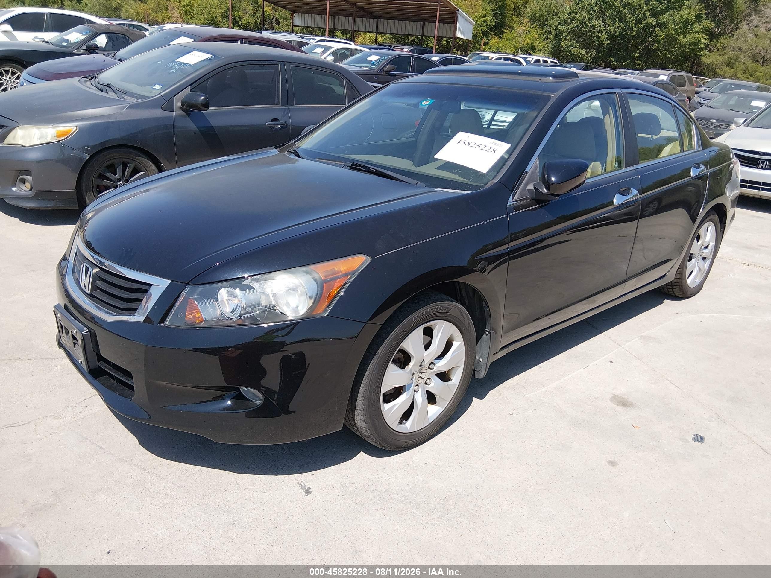2008 Honda Accord 3.5 Ex-l Black vin: 1HGCP368X8A074315