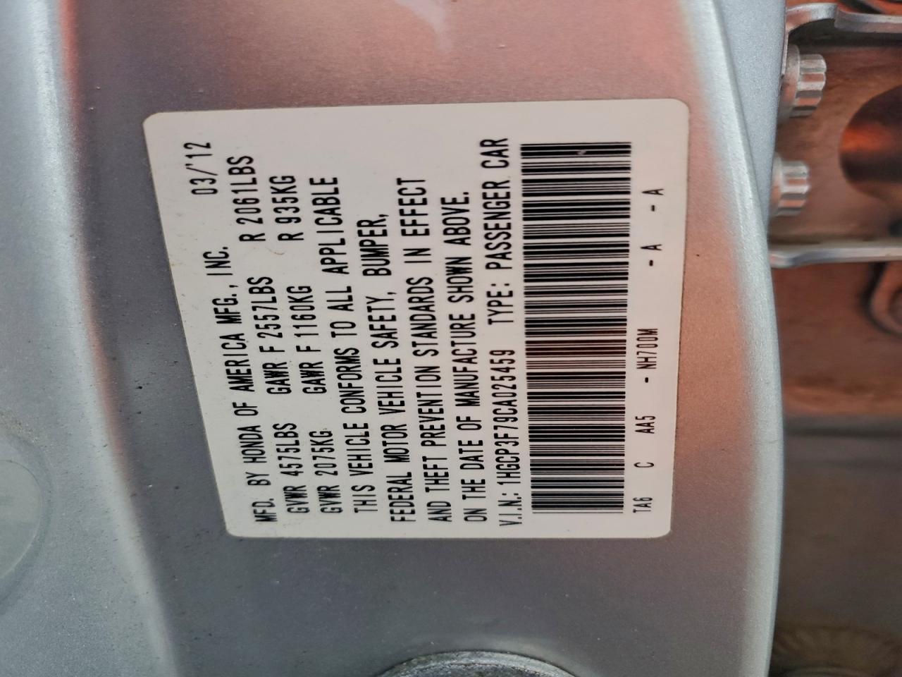 2012 Honda Accord Ex Silver vin: 1HGCP3F79CA025459