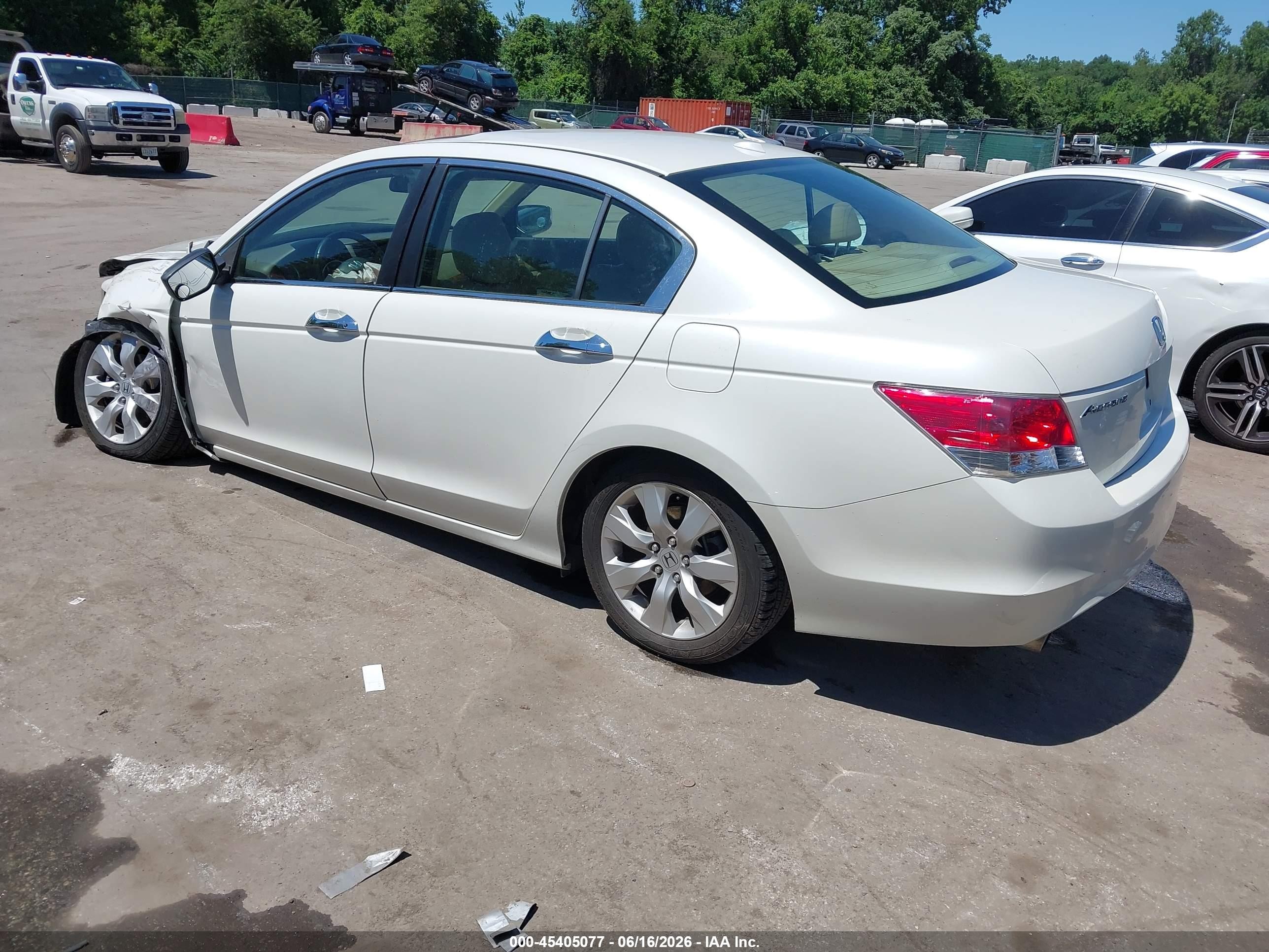 2010 Honda Accord 3.5 Ex-l White vin: 1HGCP3F80AA011648