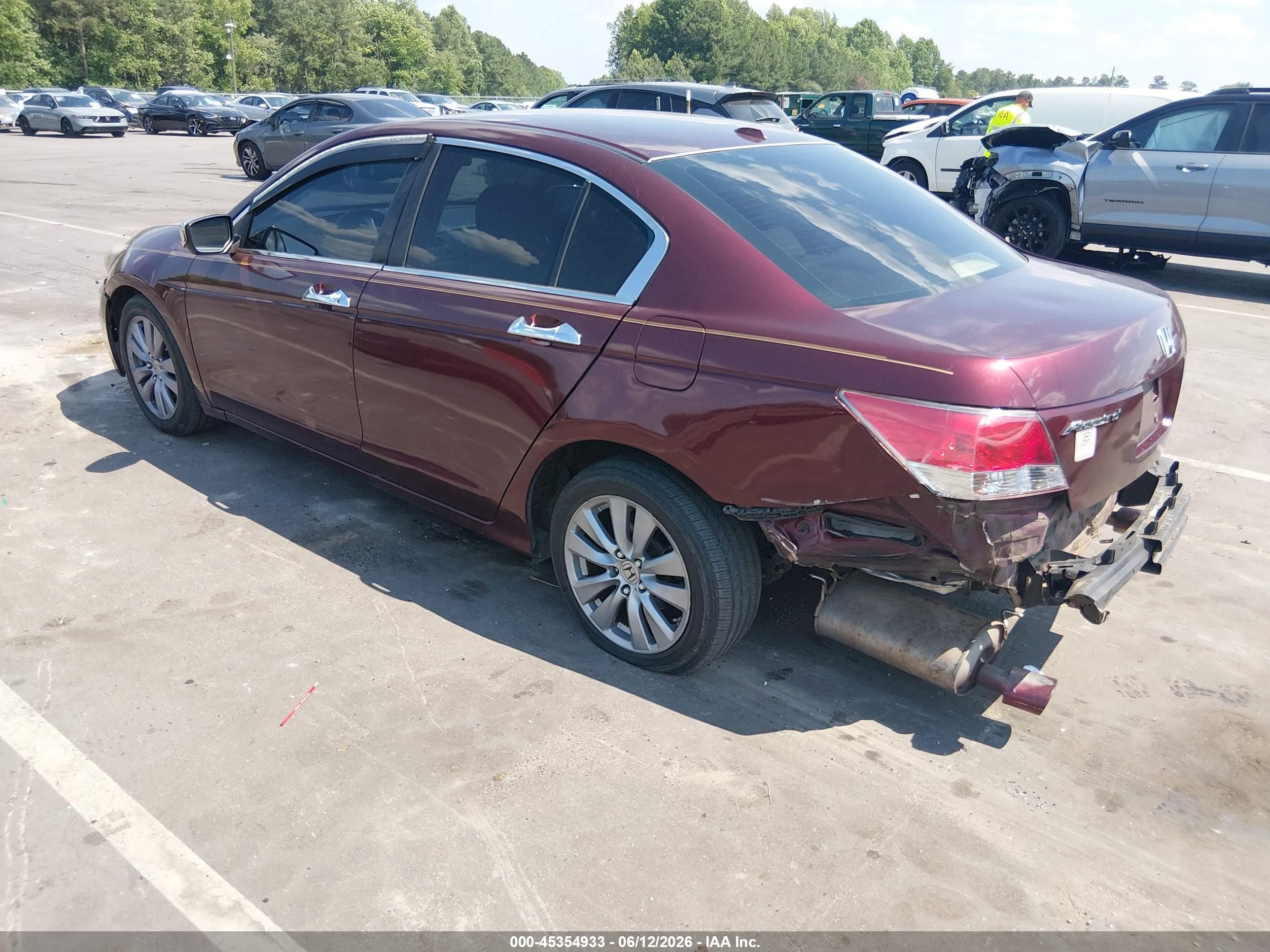 2011 Honda Accord 3.5 Ex-l Burgundy vin: 1HGCP3F80BA003390