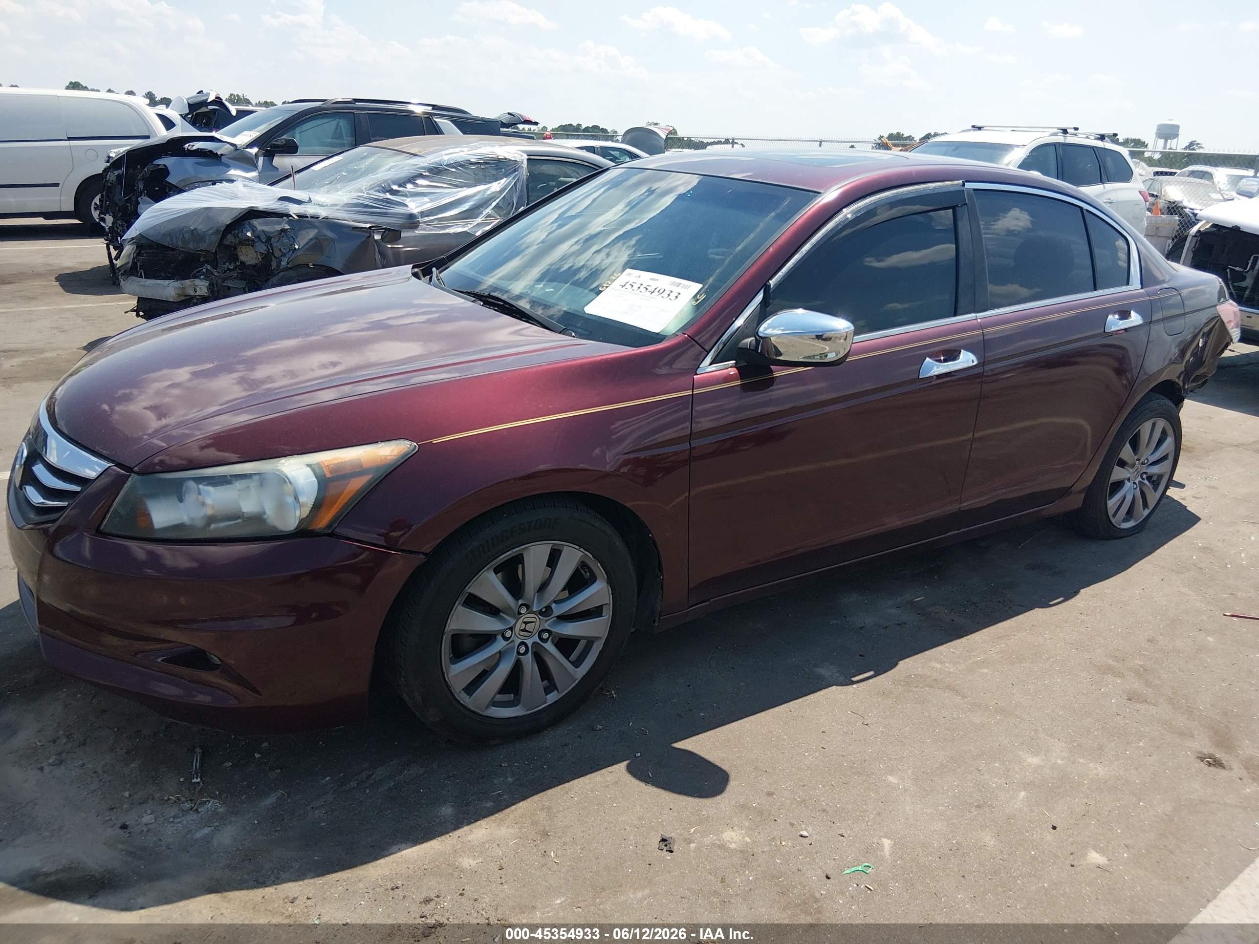 2011 Honda Accord 3.5 Ex-l Burgundy vin: 1HGCP3F80BA003390