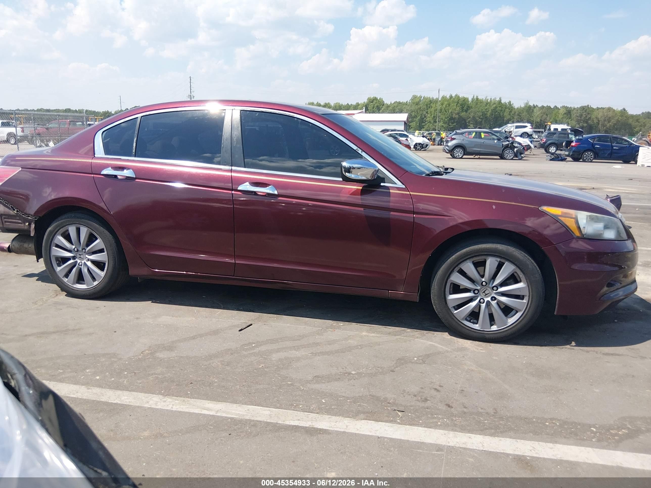 2011 Honda Accord 3.5 Ex-l Burgundy vin: 1HGCP3F80BA003390