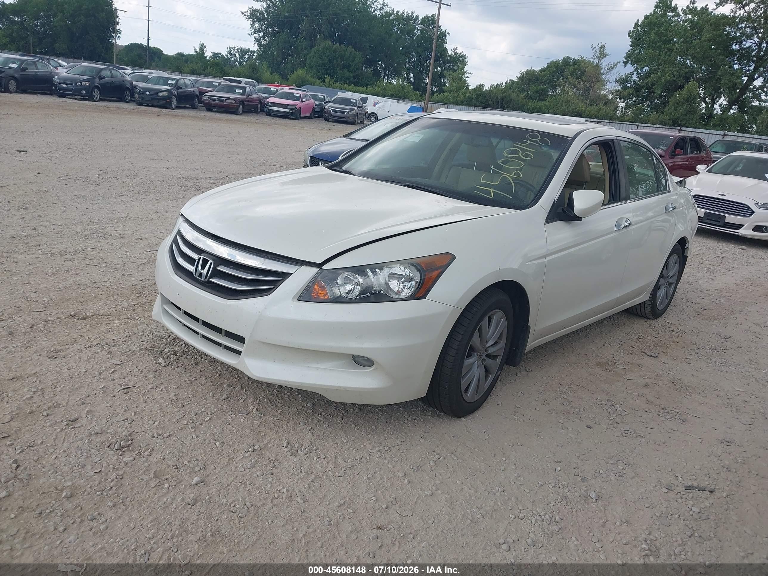 2011 Honda Accord 3.5 Ex-l White vin: 1HGCP3F80BA008556