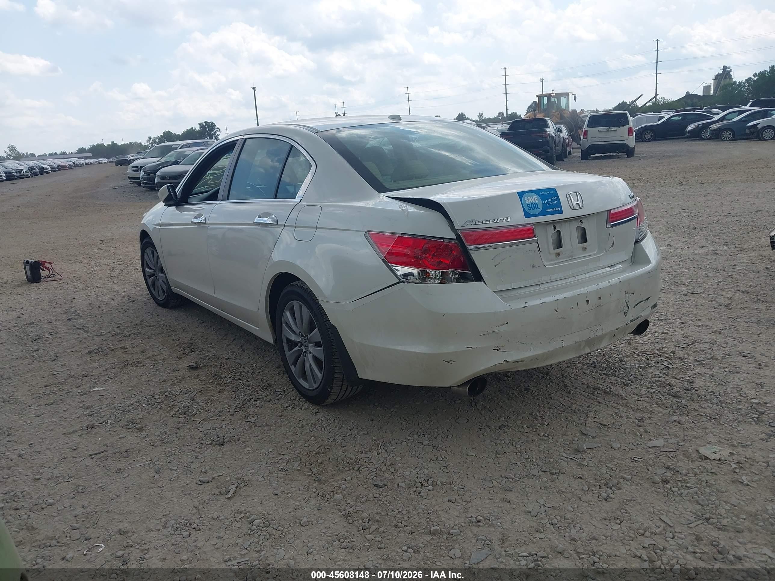 2011 Honda Accord 3.5 Ex-l White vin: 1HGCP3F80BA008556
