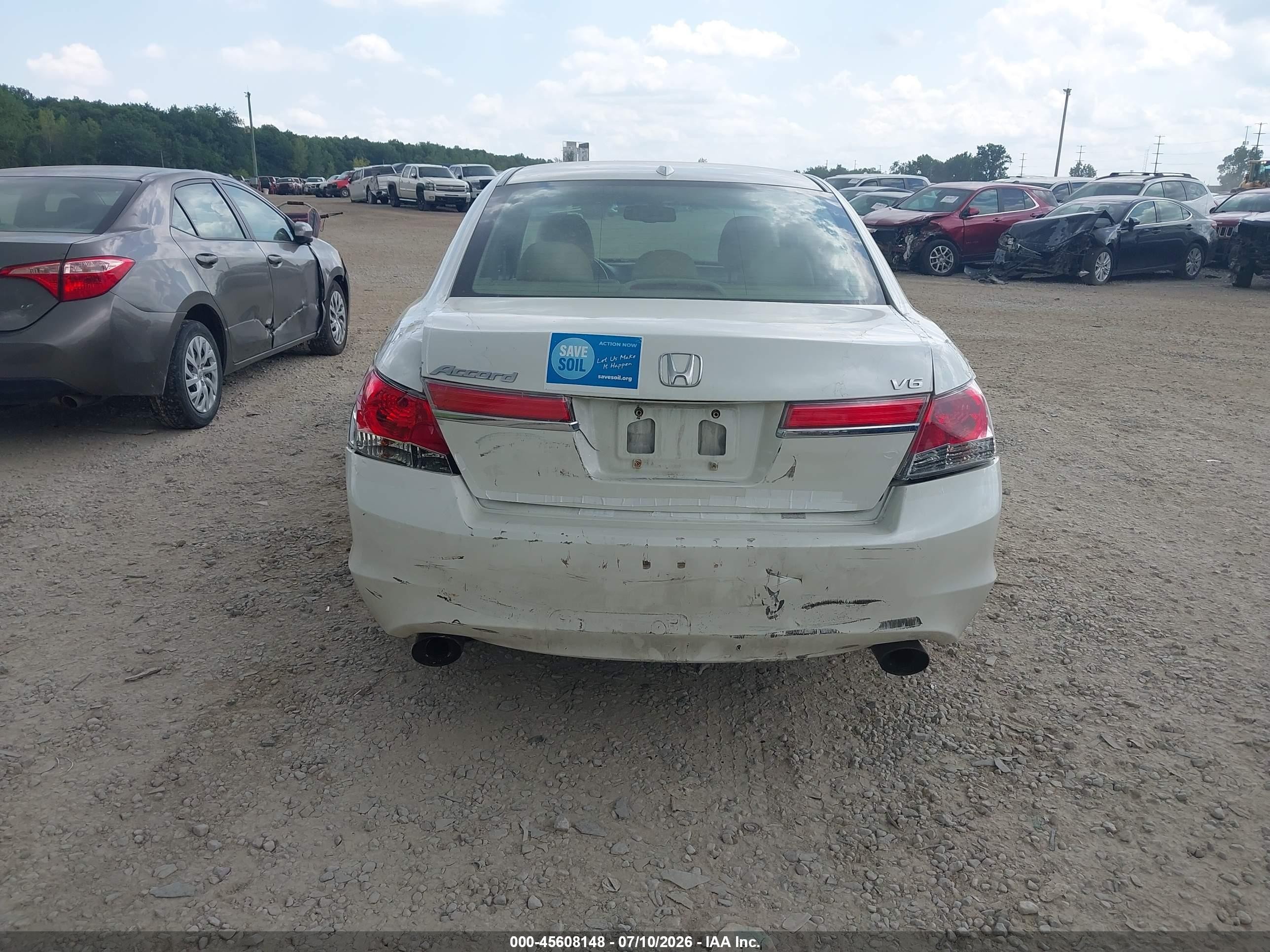 2011 Honda Accord 3.5 Ex-l White vin: 1HGCP3F80BA008556