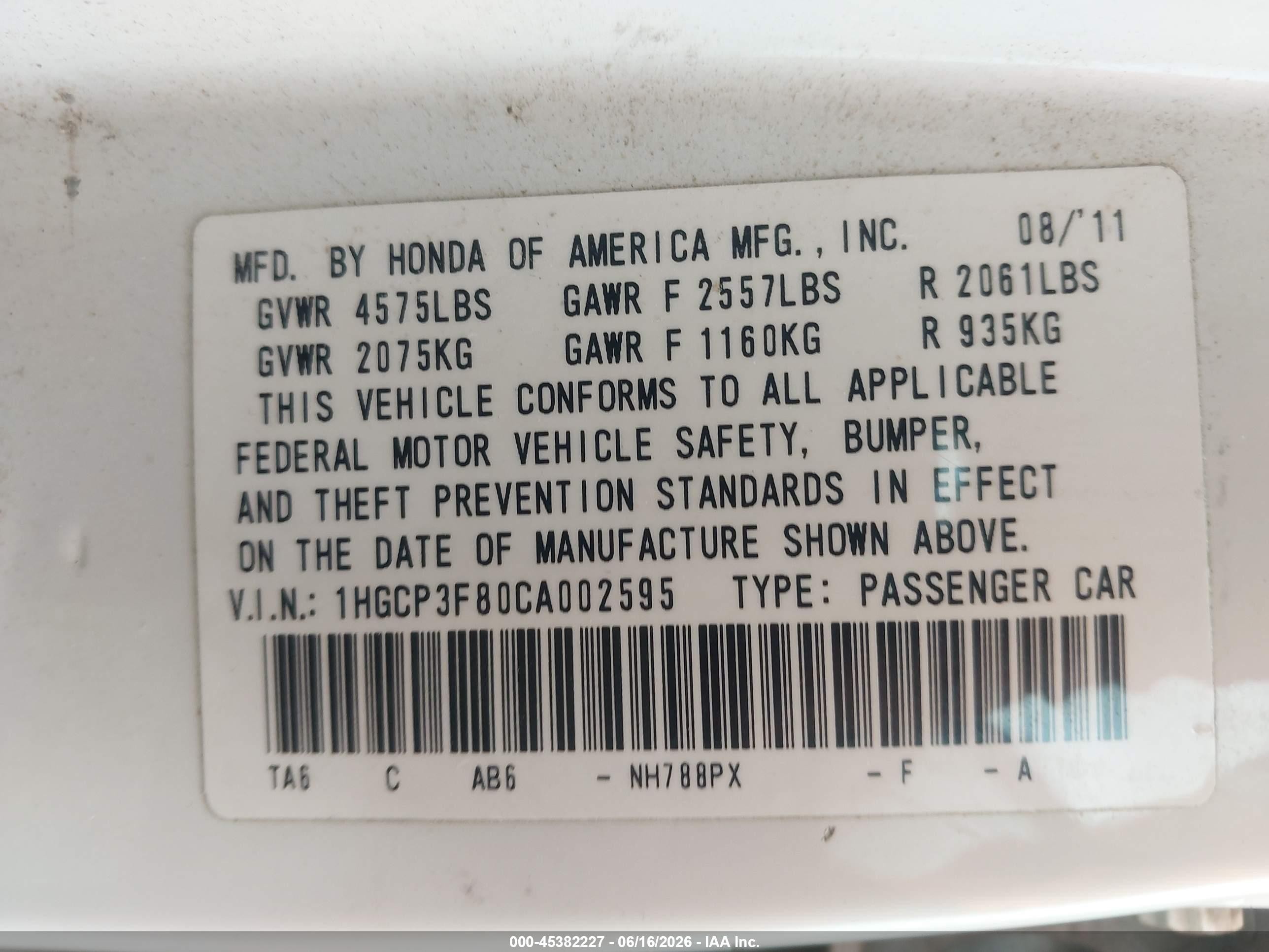 2012 Honda Accord 3.5 Ex-l Белый vin: 1HGCP3F80CA002595