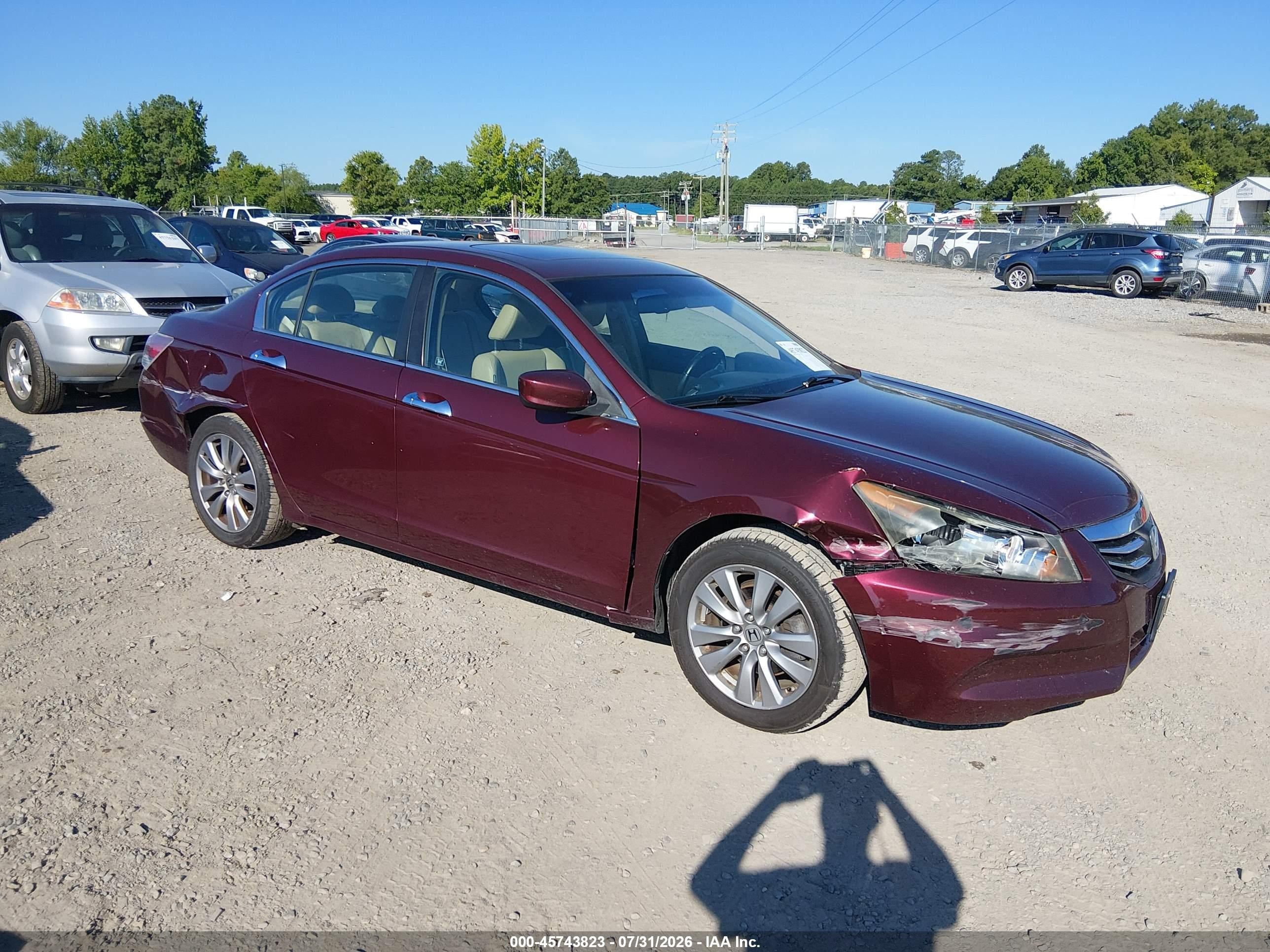 2012 Honda Accord 3.5 Ex-l Бордовый vin: 1HGCP3F80CA014486