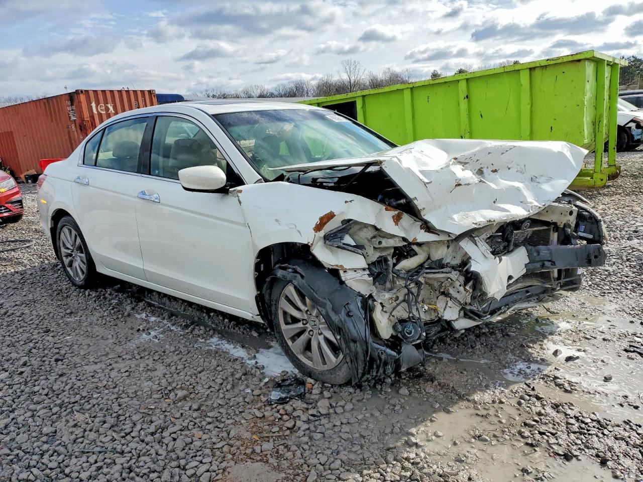 2012 Honda Accord Exl White vin: 1HGCP3F80CA030994