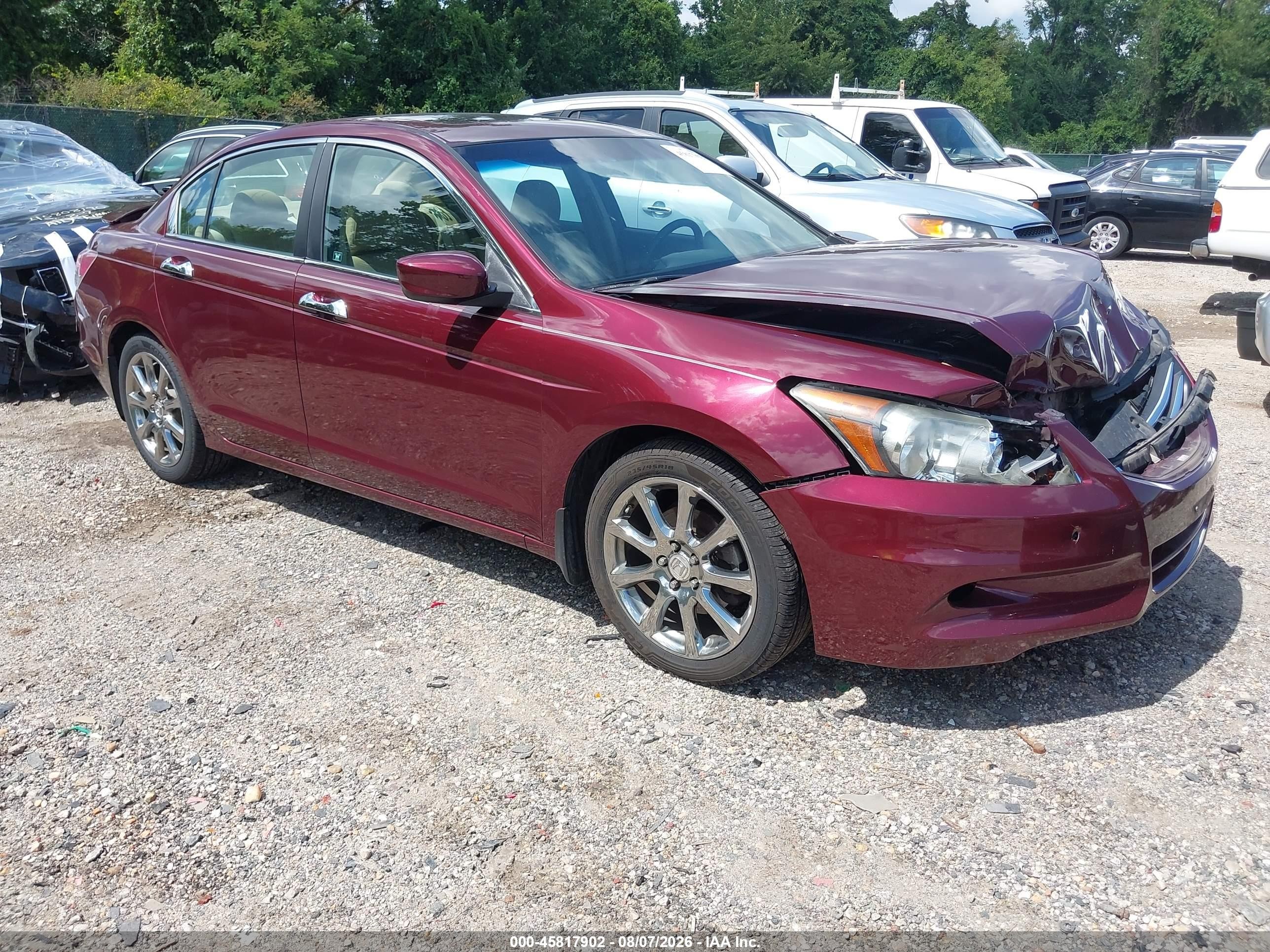 2012 Honda Accord 3.5 Ex-l Burgundy vin: 1HGCP3F80CA034575
