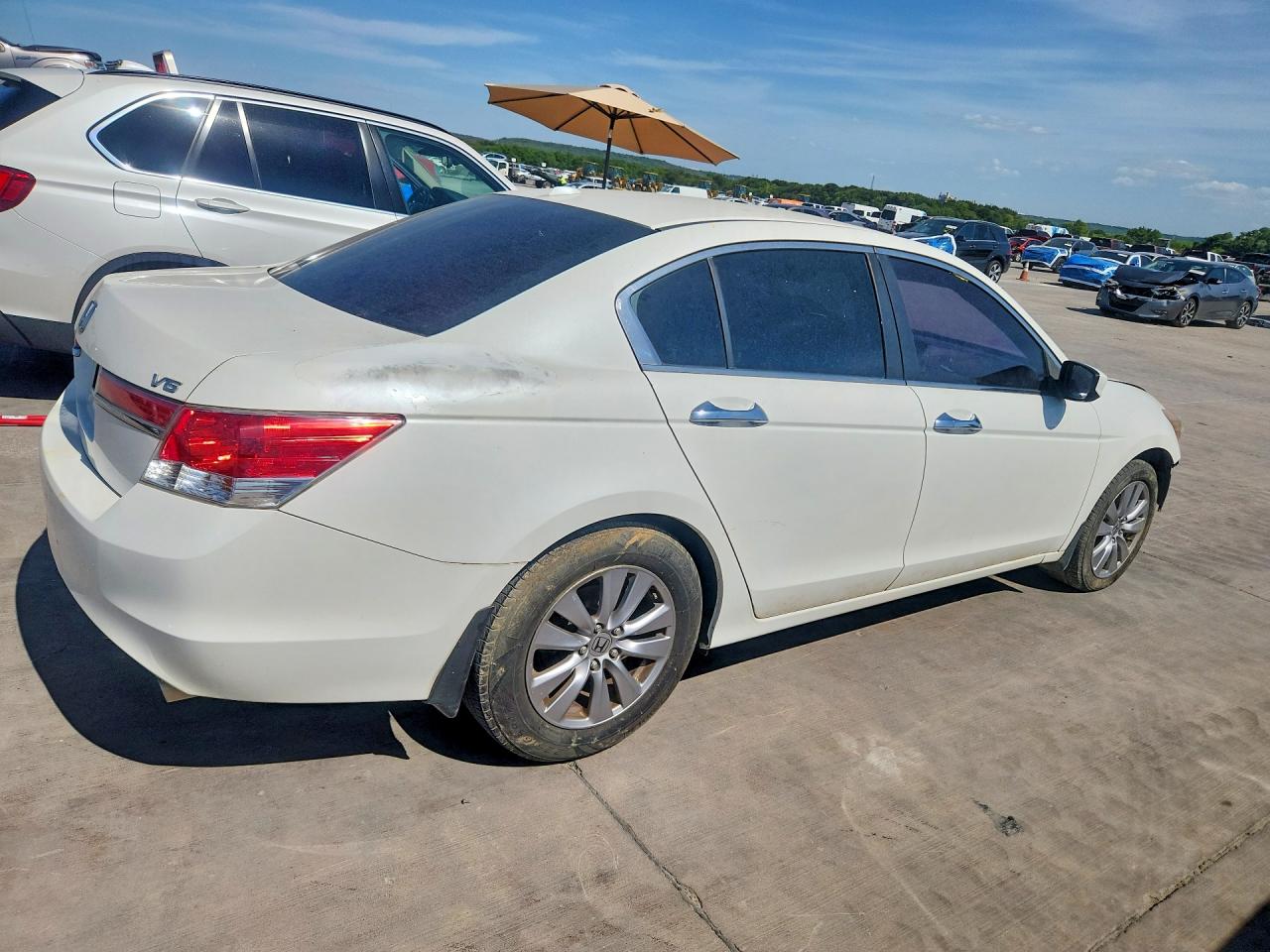 2012 Honda Accord Exl White vin: 1HGCP3F80CA041381