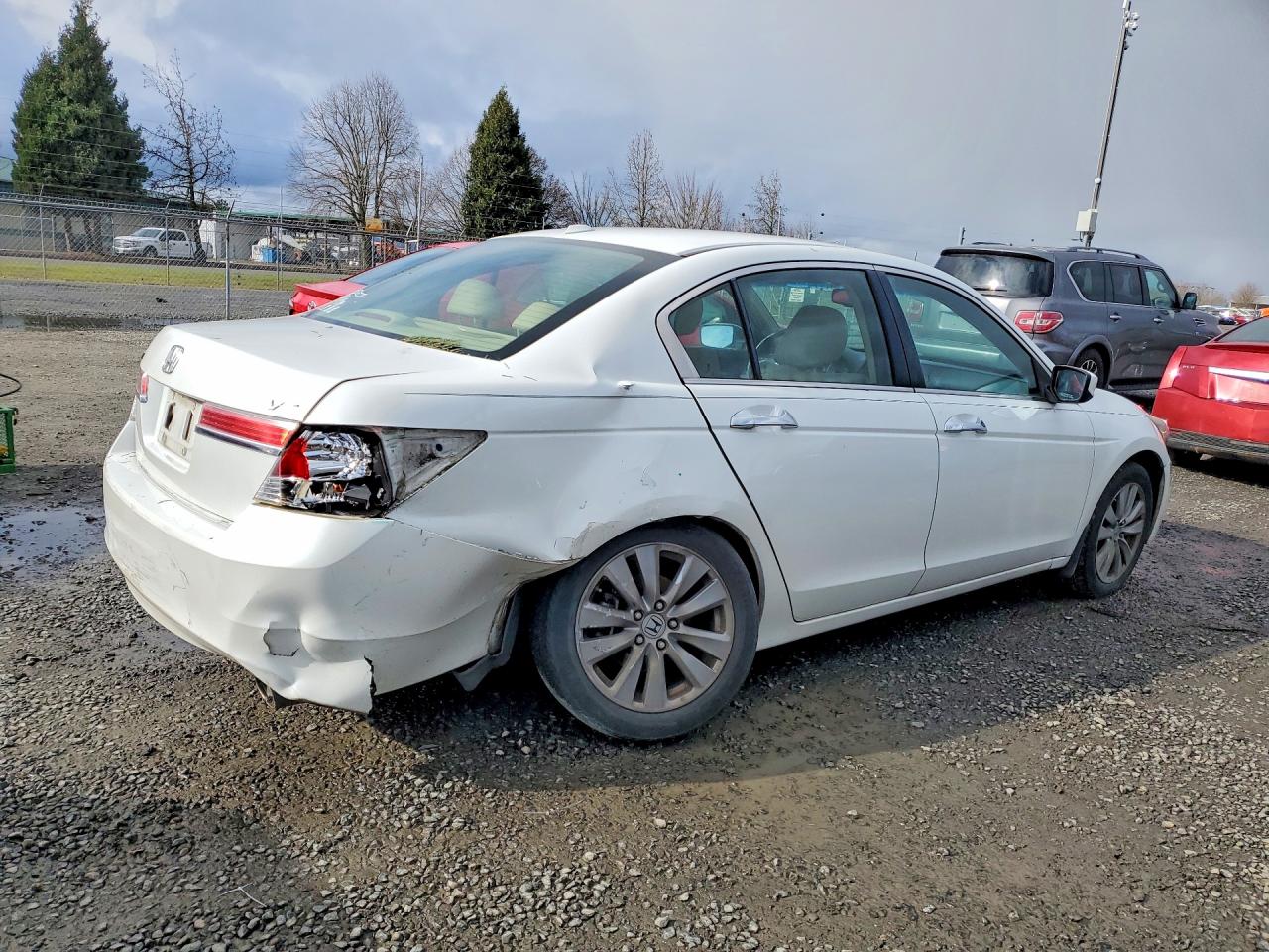 2012 Honda Accord Exl White vin: 1HGCP3F81CA038070