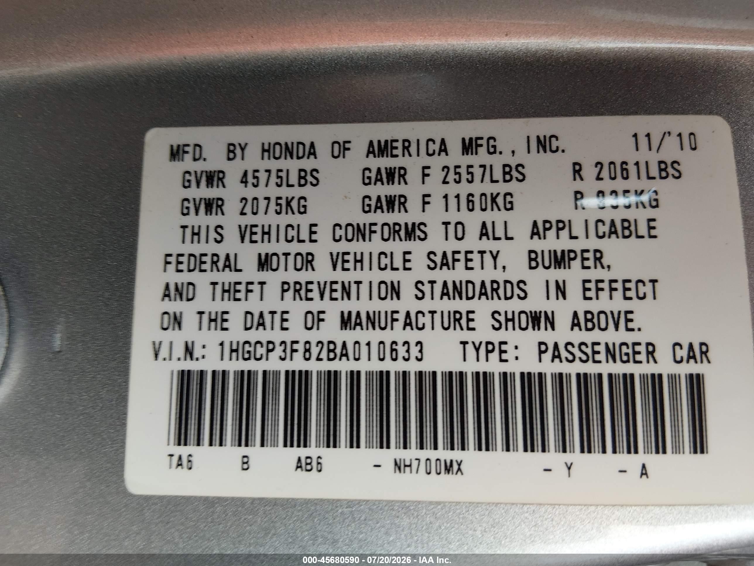 2011 Honda Accord 3.5 Ex-l Silver vin: 1HGCP3F82BA010633