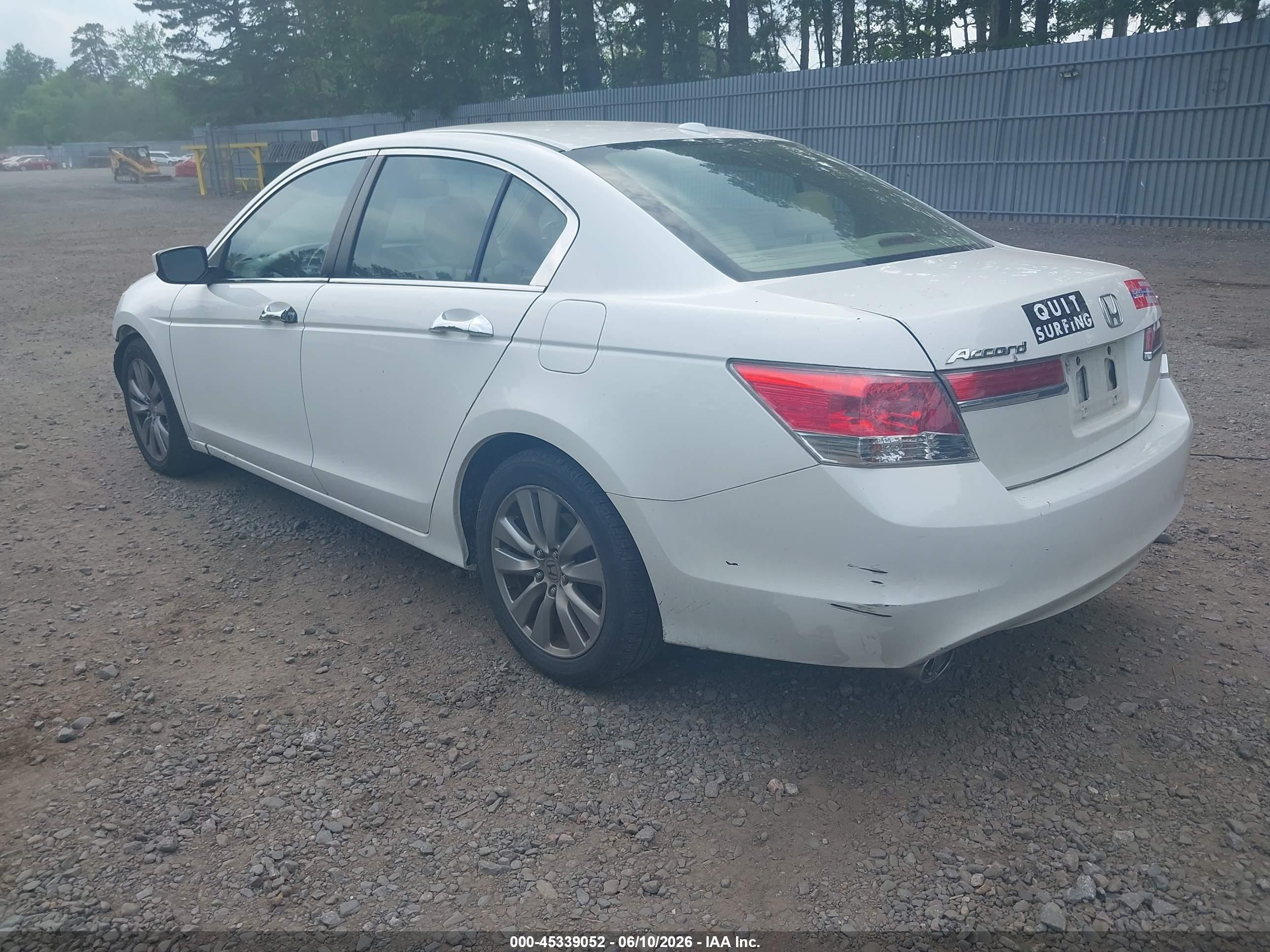 2012 Honda Accord 3.5 Ex-l White vin: 1HGCP3F82CA000279