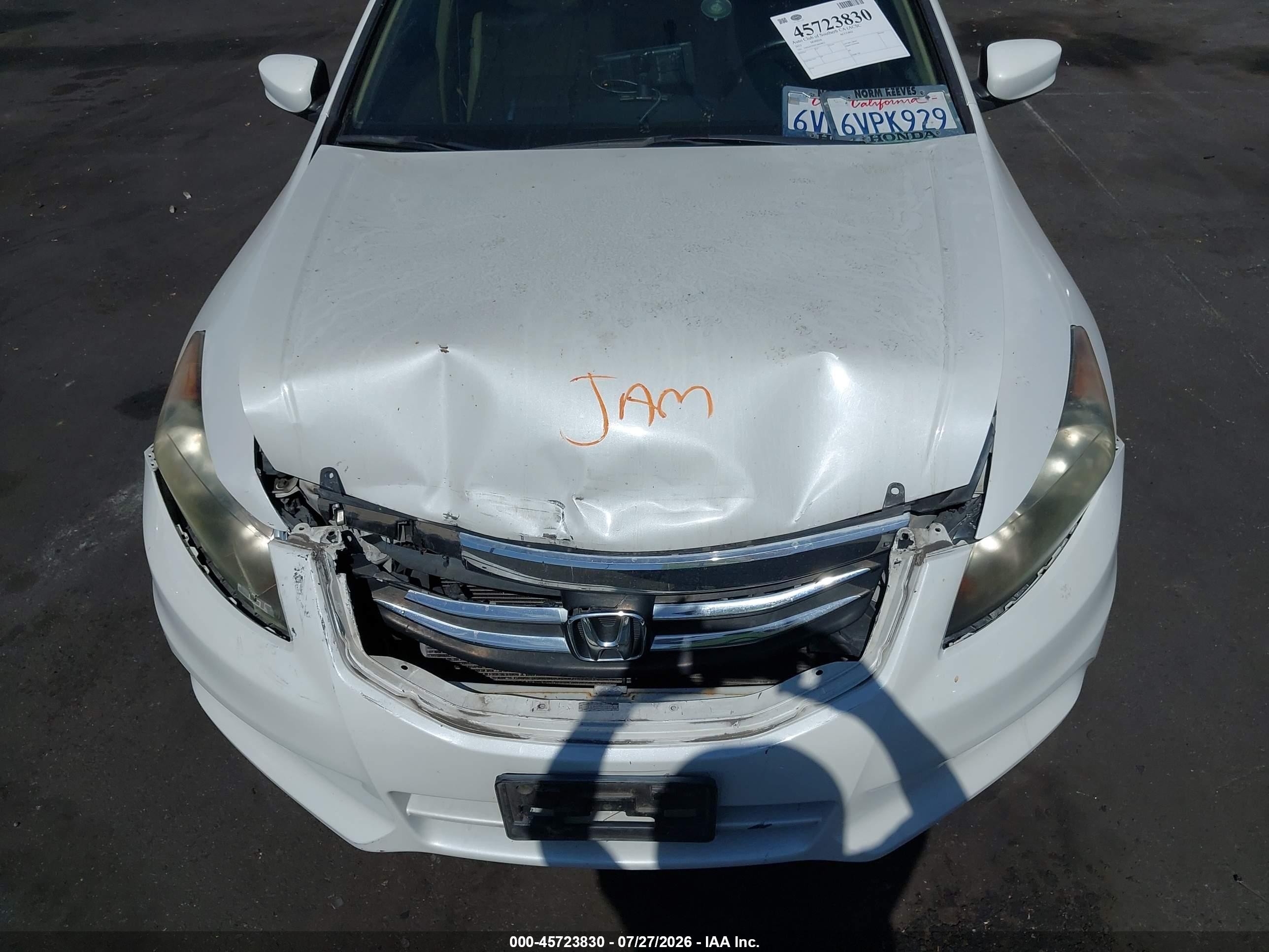 2012 Honda Accord 3.5 Ex-l White vin: 1HGCP3F82CA010052