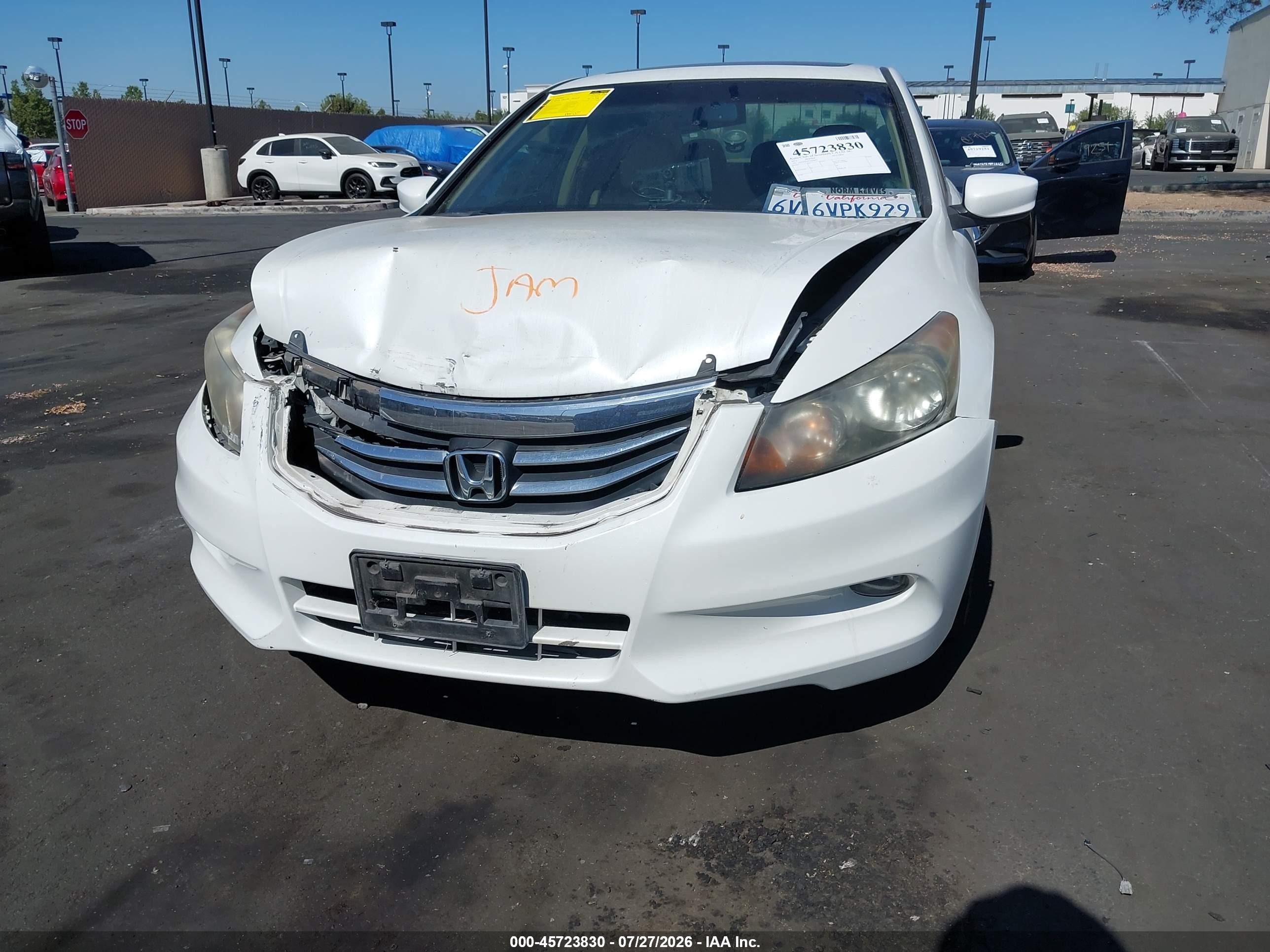 2012 Honda Accord 3.5 Ex-l White vin: 1HGCP3F82CA010052
