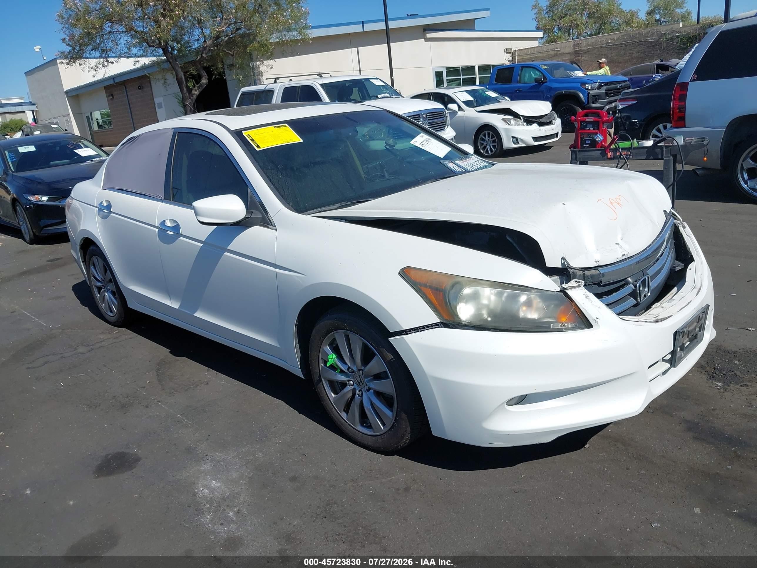 2012 Honda Accord 3.5 Ex-l White vin: 1HGCP3F82CA010052