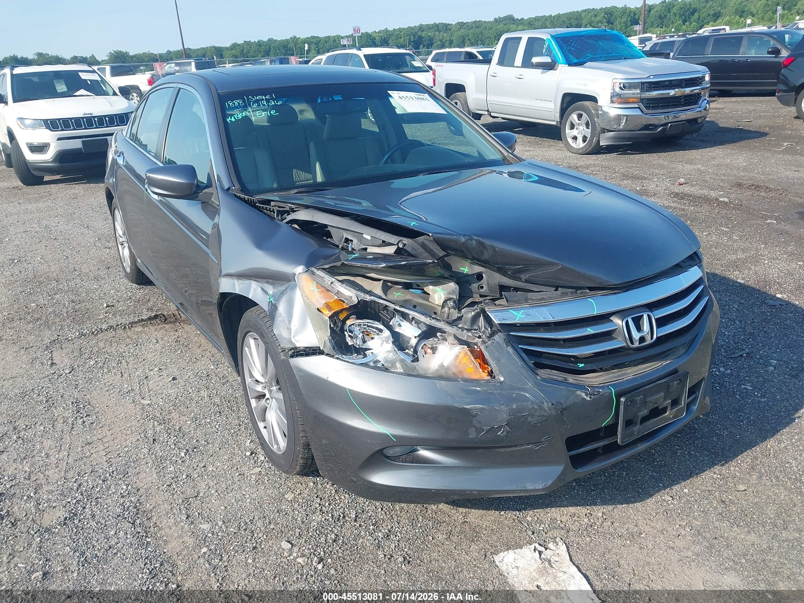 2012 Honda Accord 3.5 Ex-l Gray vin: 1HGCP3F82CA012349