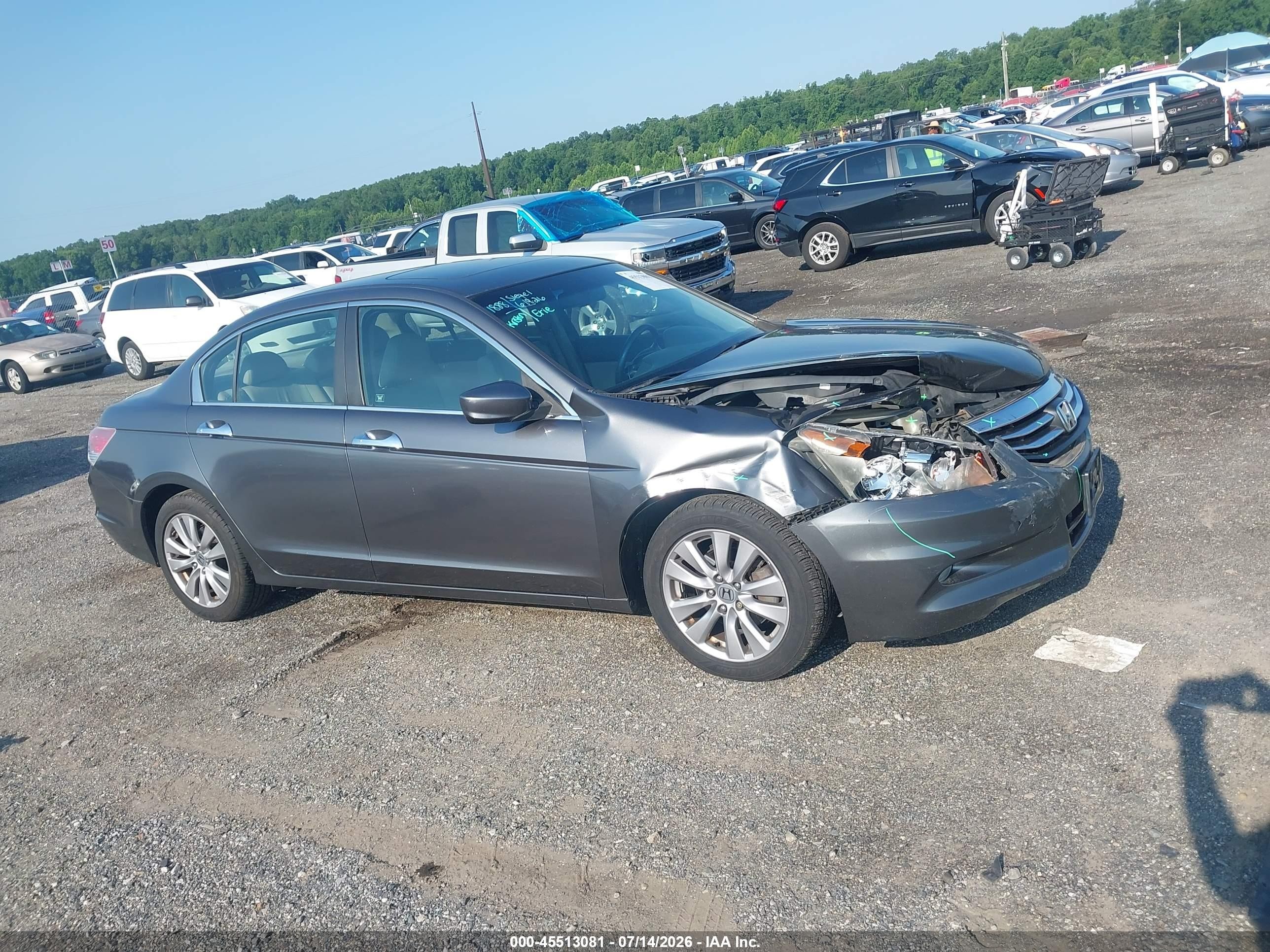 2012 Honda Accord 3.5 Ex-l Gray vin: 1HGCP3F82CA012349