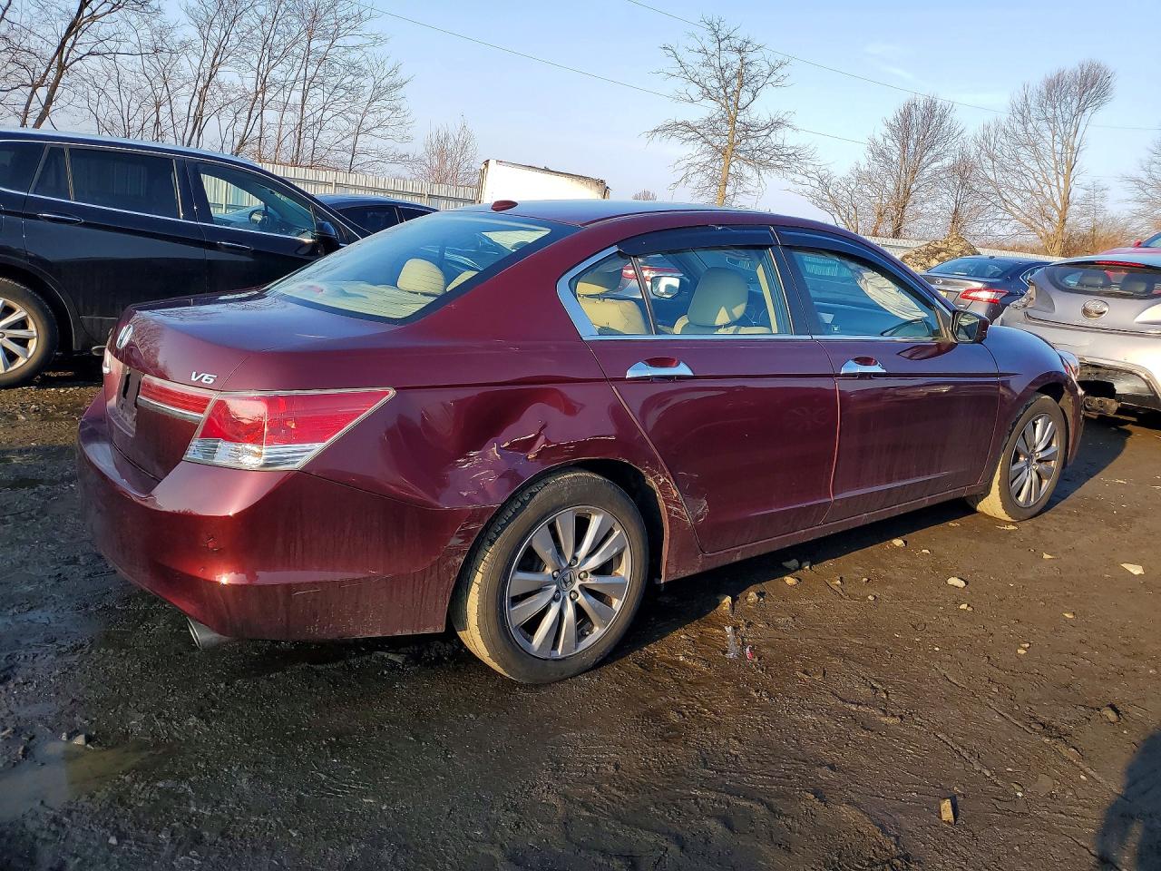 2012 Honda Accord Exl Maroon vin: 1HGCP3F82CA012576
