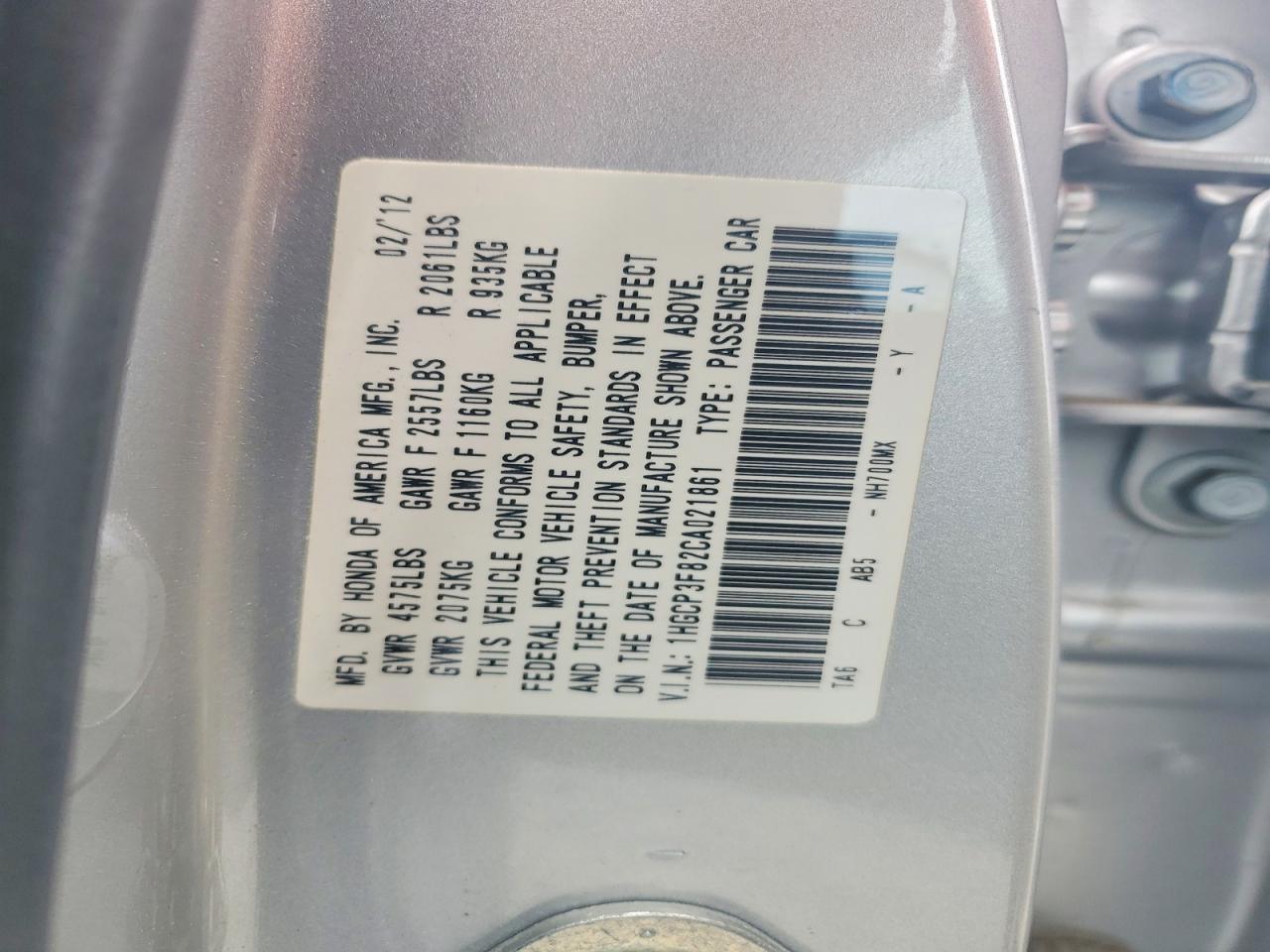 2012 Honda Accord Exl Silver vin: 1HGCP3F82CA021861