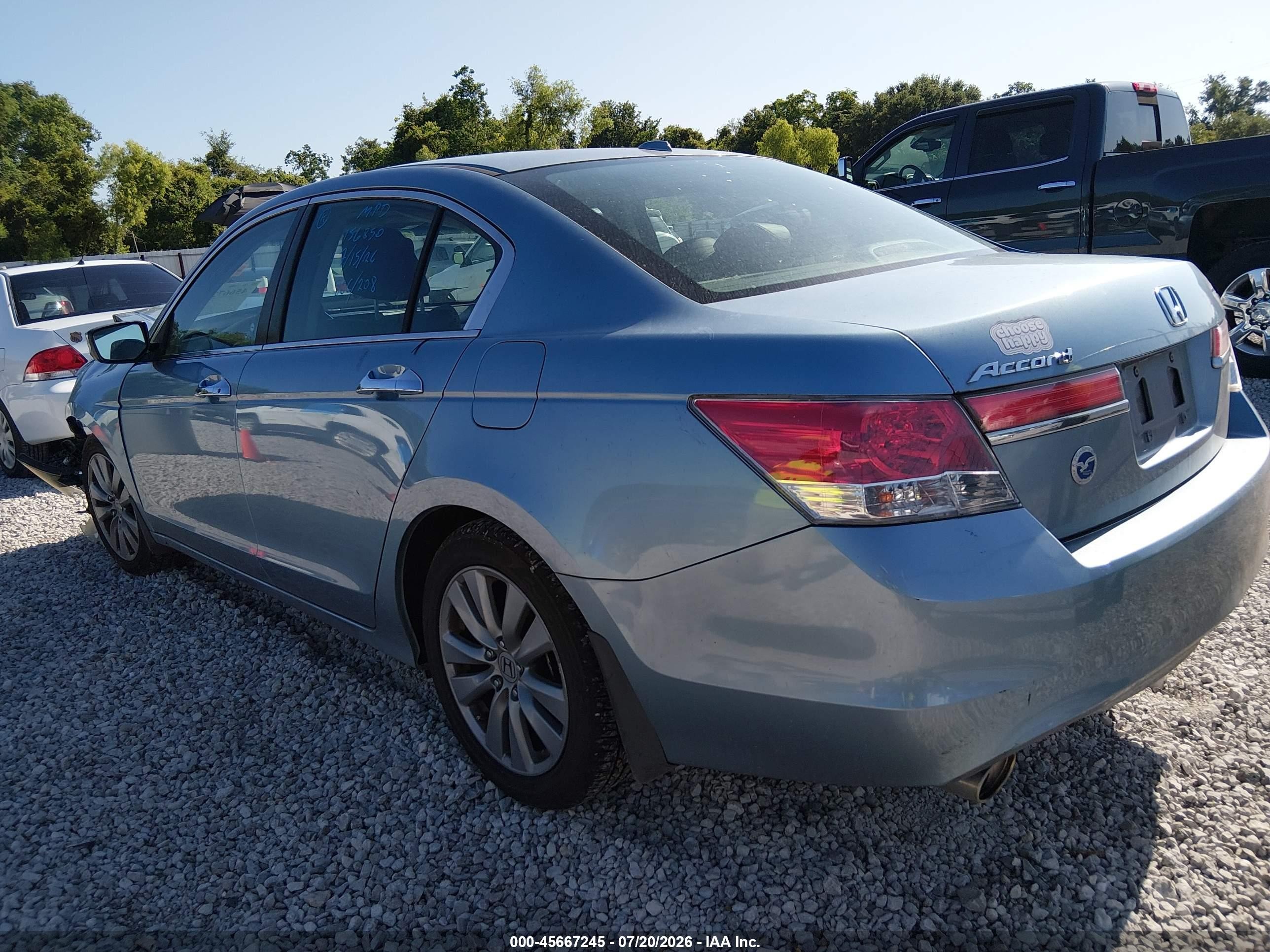 2012 Honda Accord 3.5 Ex-l Blue vin: 1HGCP3F82CA027045