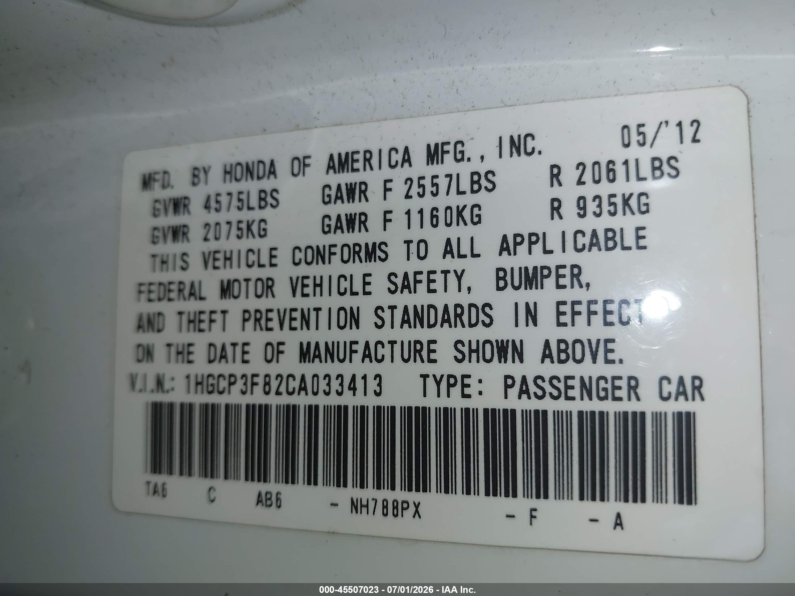 2012 Honda Accord 3.5 Ex-l White vin: 1HGCP3F82CA033413