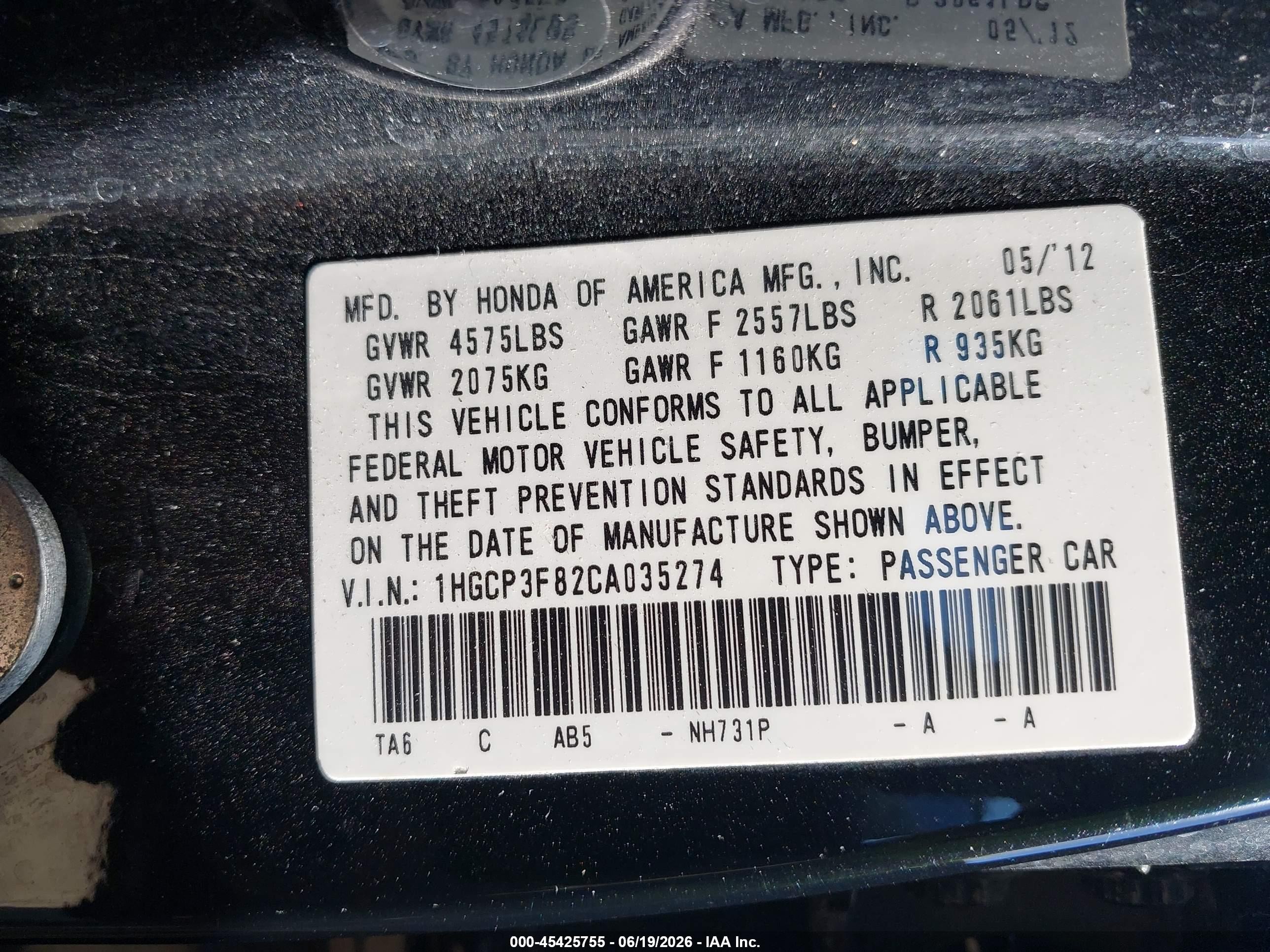 2012 Honda Accord 3.5 Ex-l Black vin: 1HGCP3F82CA035274