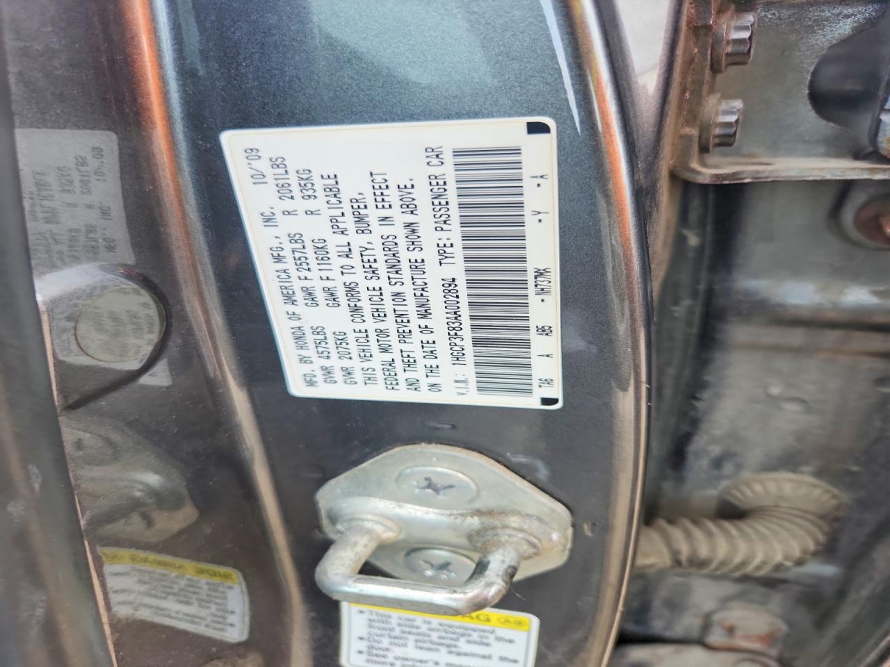 2010 Honda Accord Exl Gray vin: 1HGCP3F83AA002894