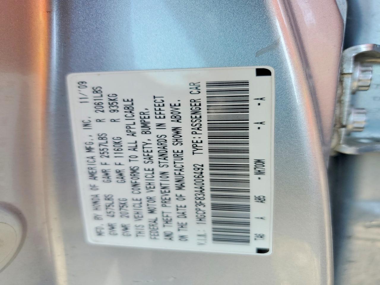 2010 Honda Accord Exl Silver vin: 1HGCP3F83AA006492