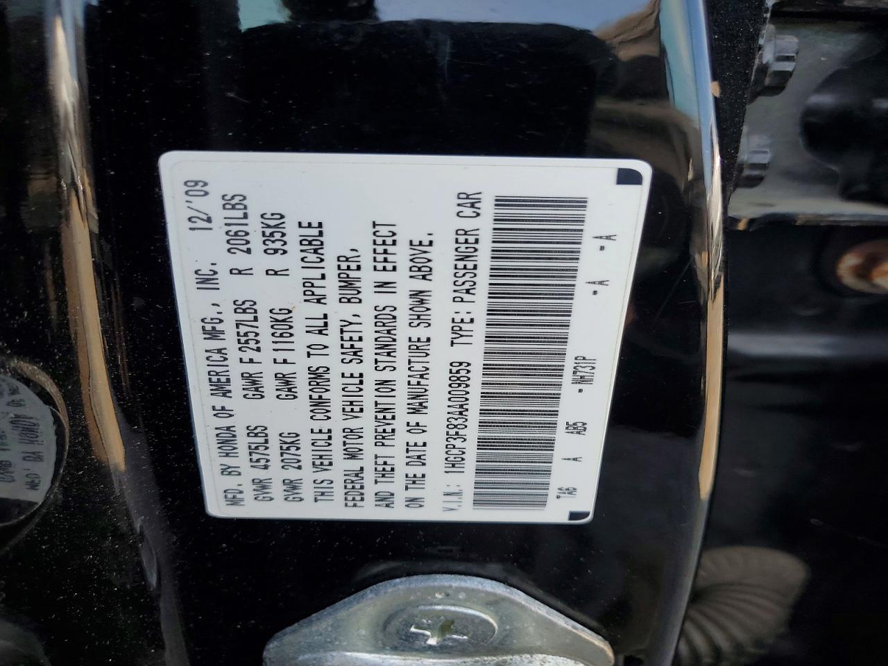 2010 Honda Accord Exl Black vin: 1HGCP3F83AA009859