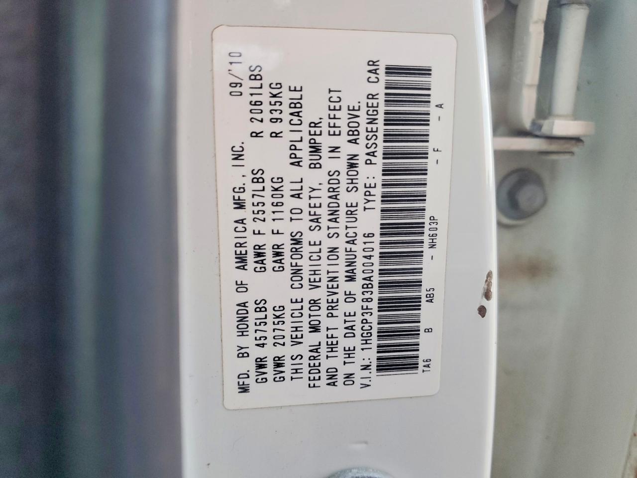 2011 Honda Accord Exl White vin: 1HGCP3F83BA004016