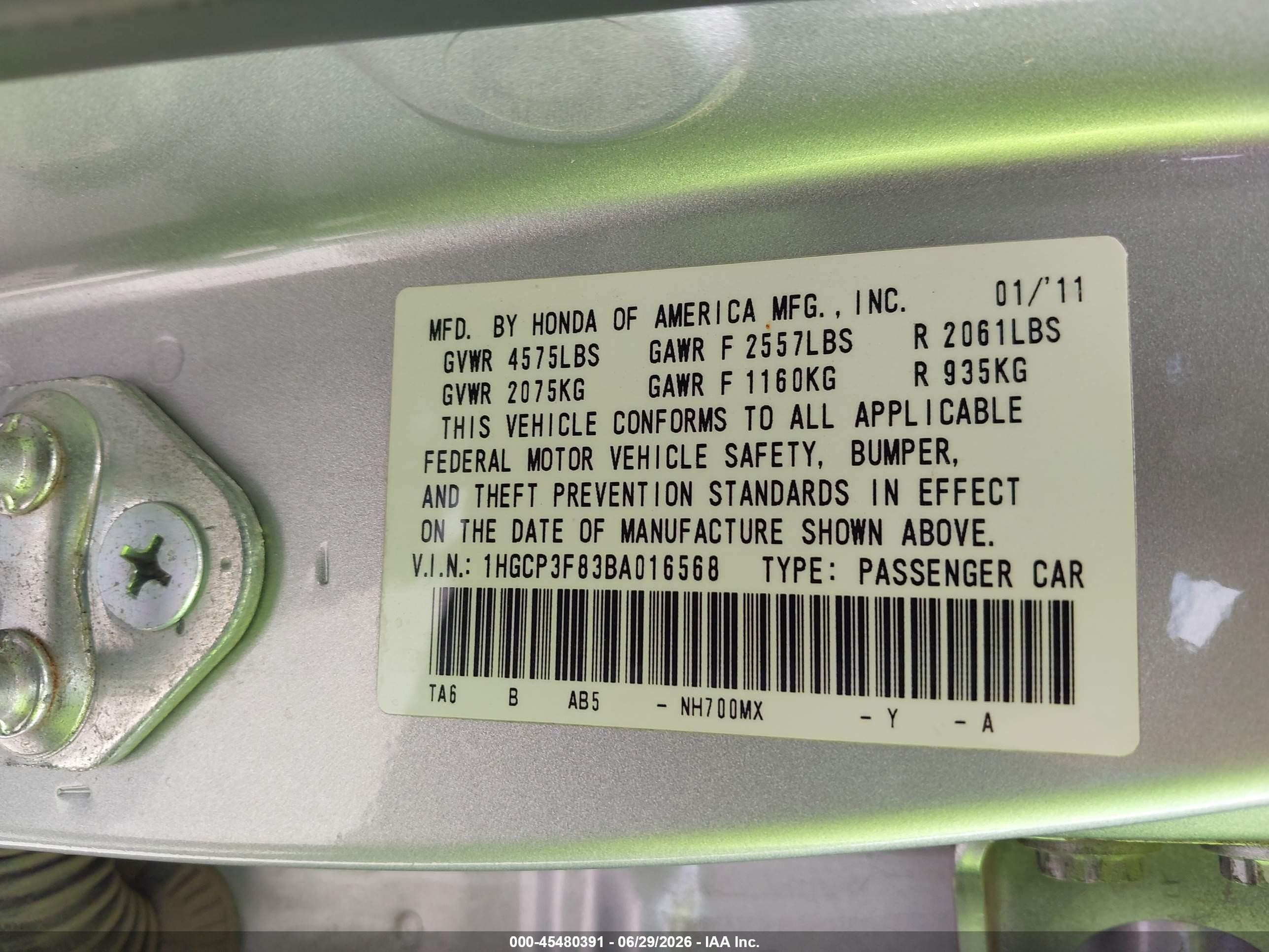 2011 Honda Accord 3.5 Ex-l Silver vin: 1HGCP3F83BA016568