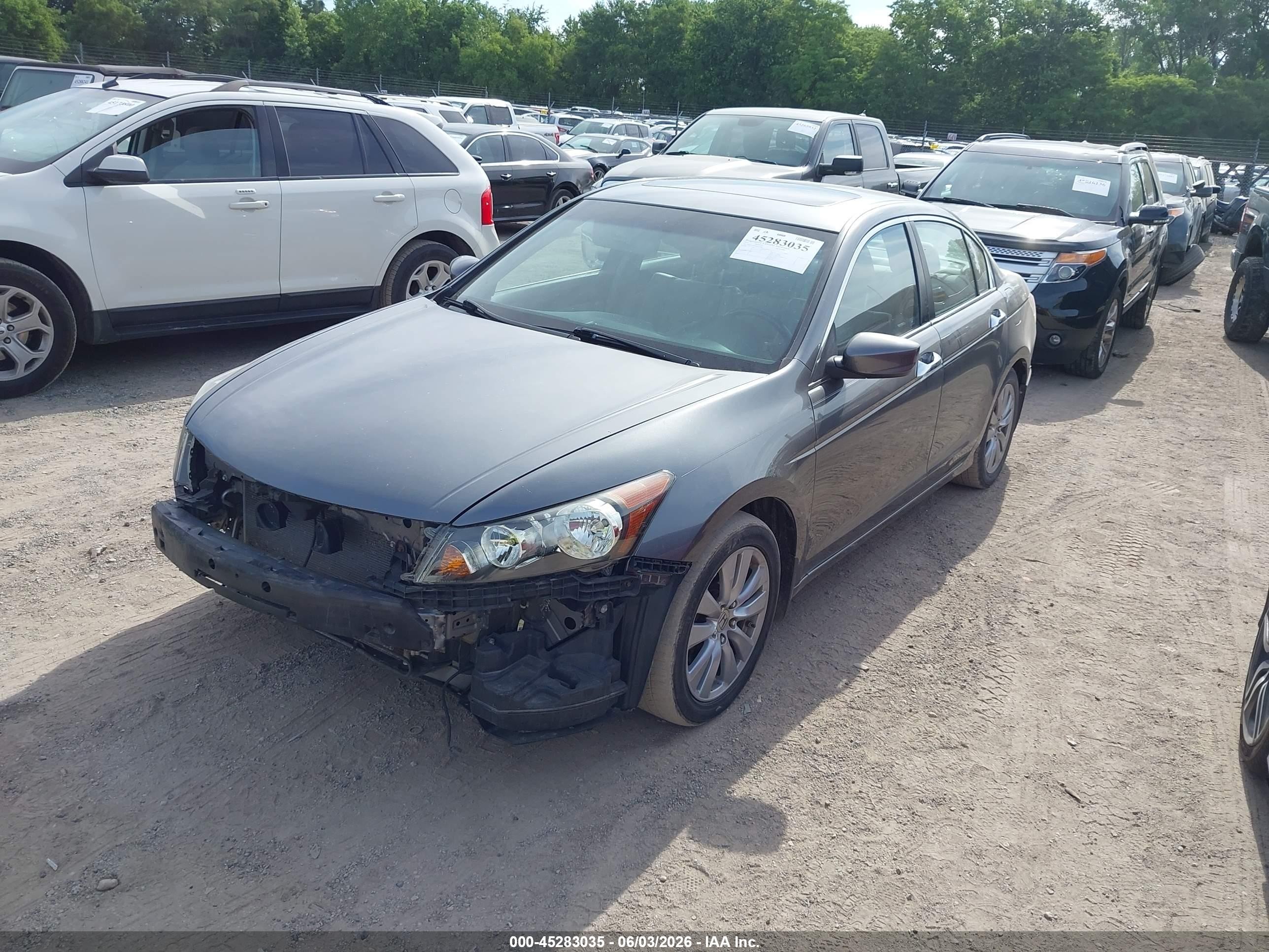 2011 Honda Accord 3.5 Ex-l Gray vin: 1HGCP3F83BA017588
