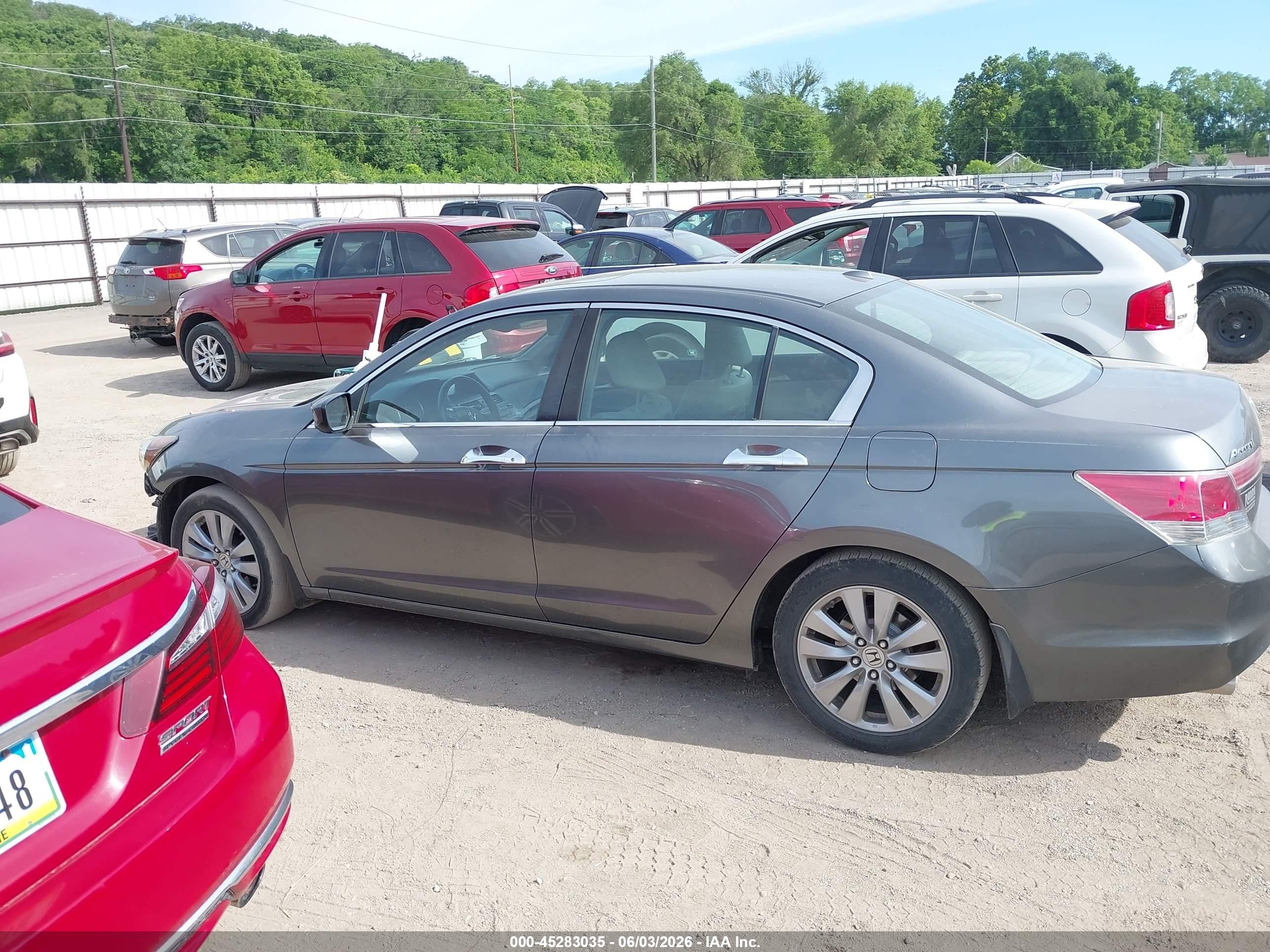 2011 Honda Accord 3.5 Ex-l Gray vin: 1HGCP3F83BA017588