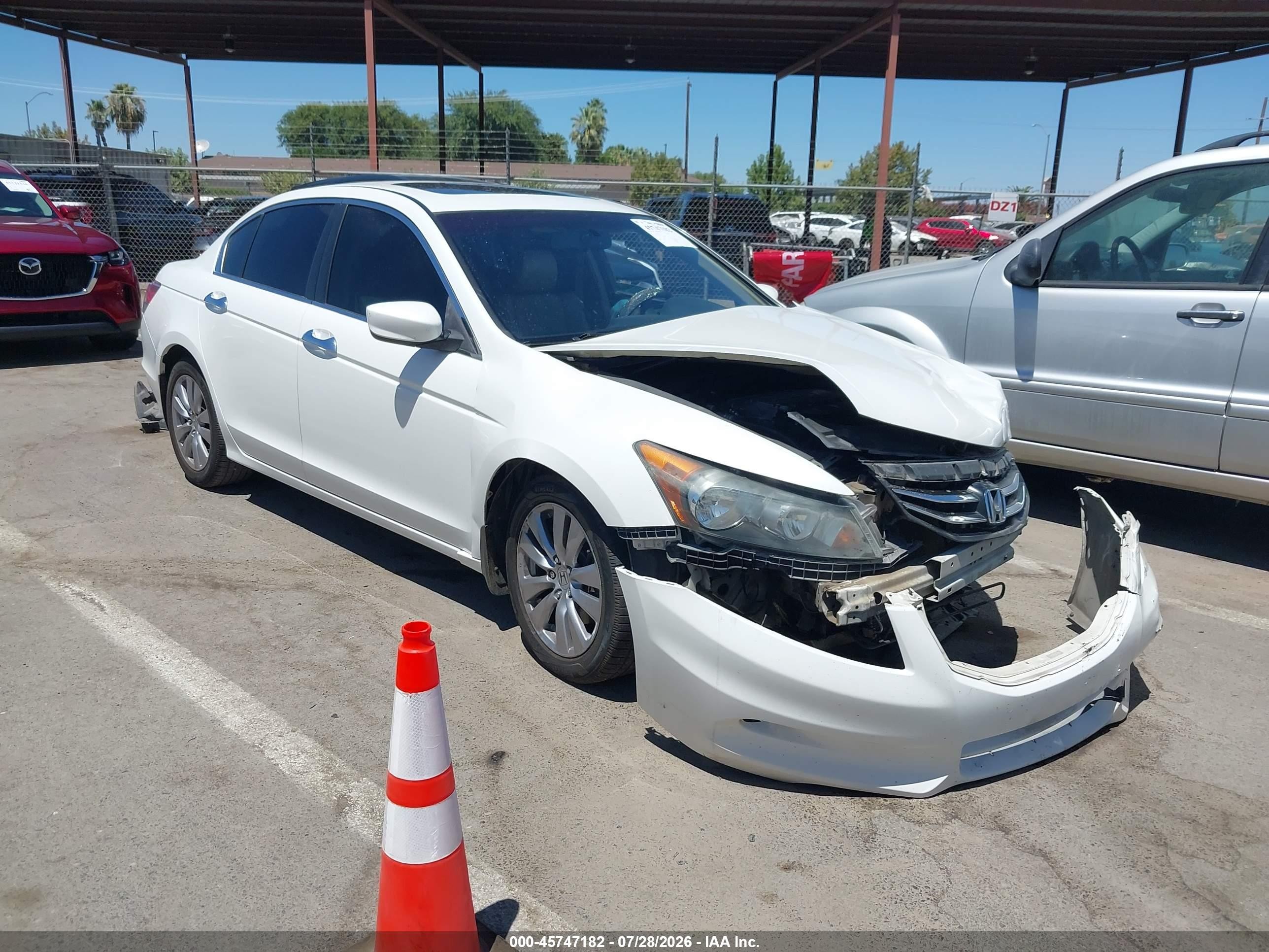 2011 Honda Accord 3.5 Ex-l White vin: 1HGCP3F83BA029613