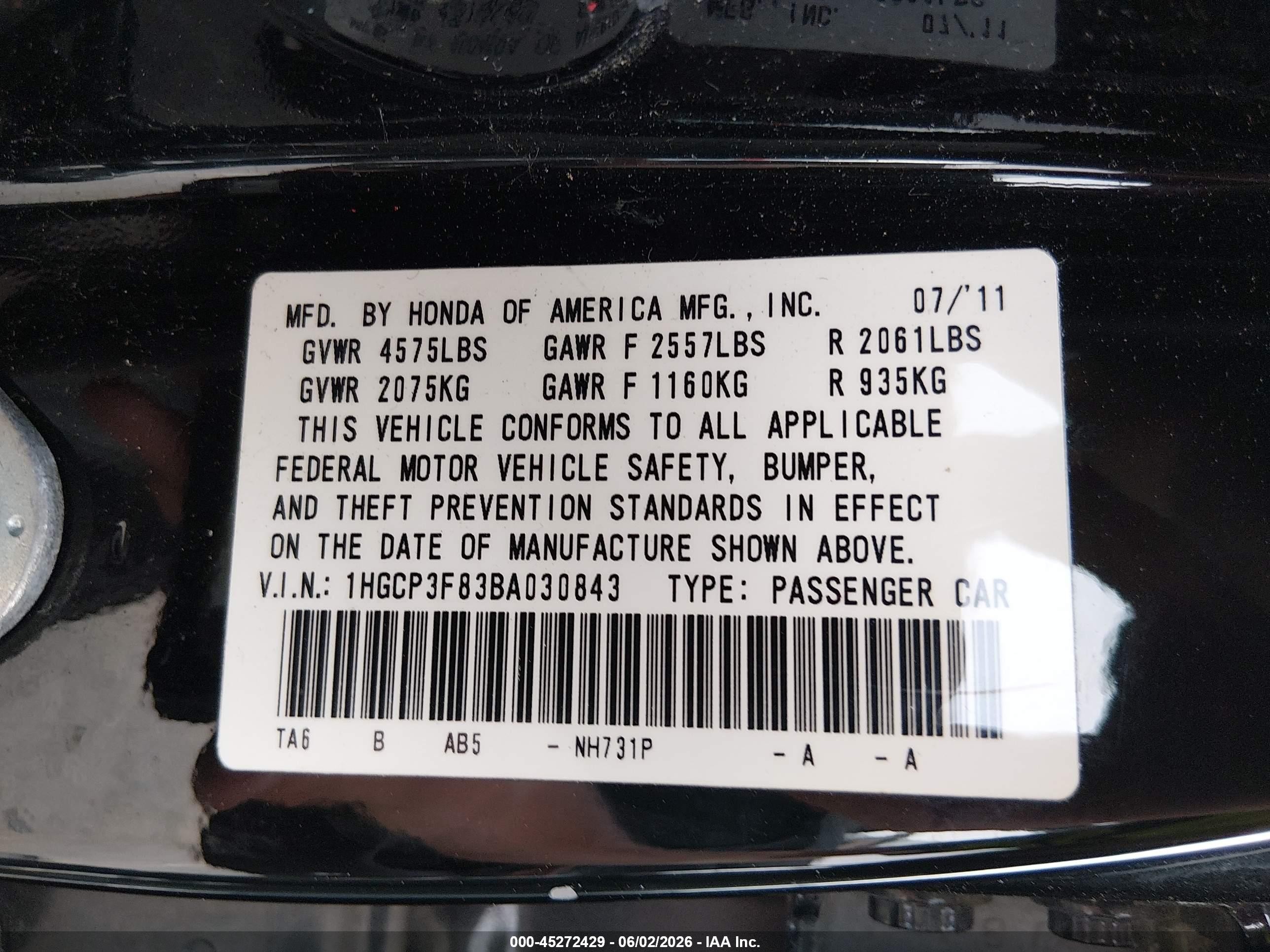 2011 Honda Accord 3.5 Ex-l Black vin: 1HGCP3F83BA030843