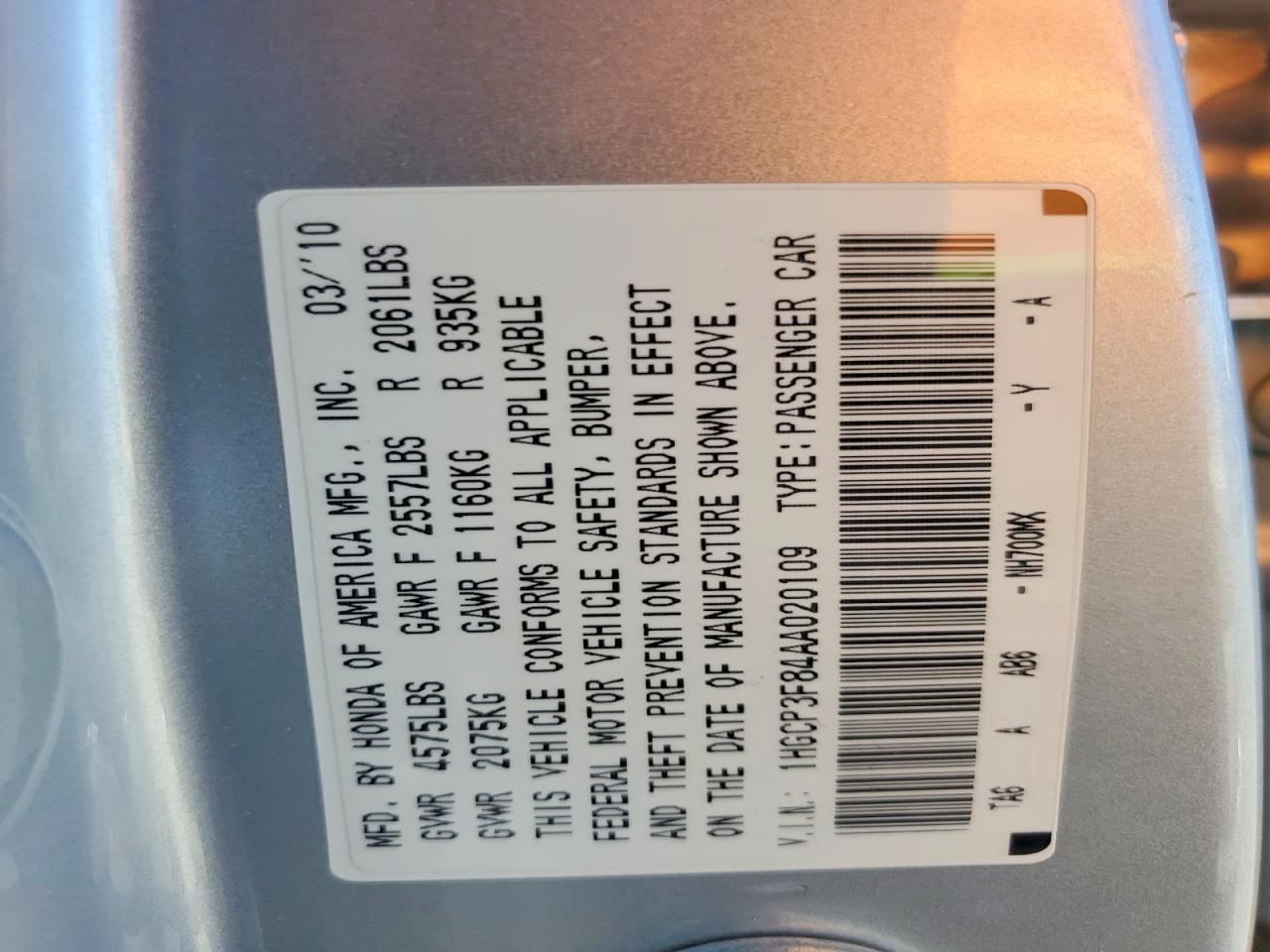 2010 Honda Accord Exl Silver vin: 1HGCP3F84AA020109
