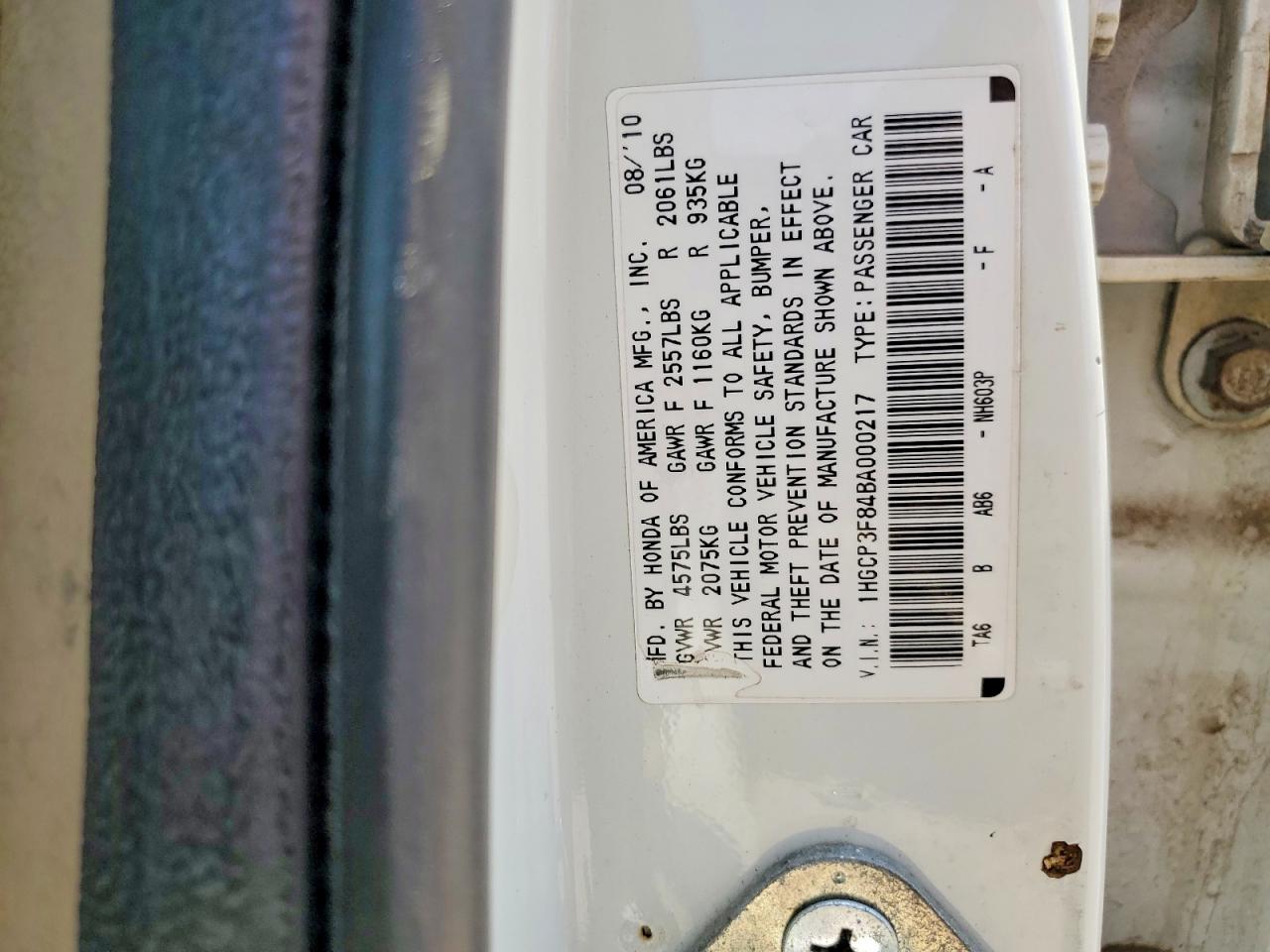 2011 Honda Accord Exl White vin: 1HGCP3F84BA000217