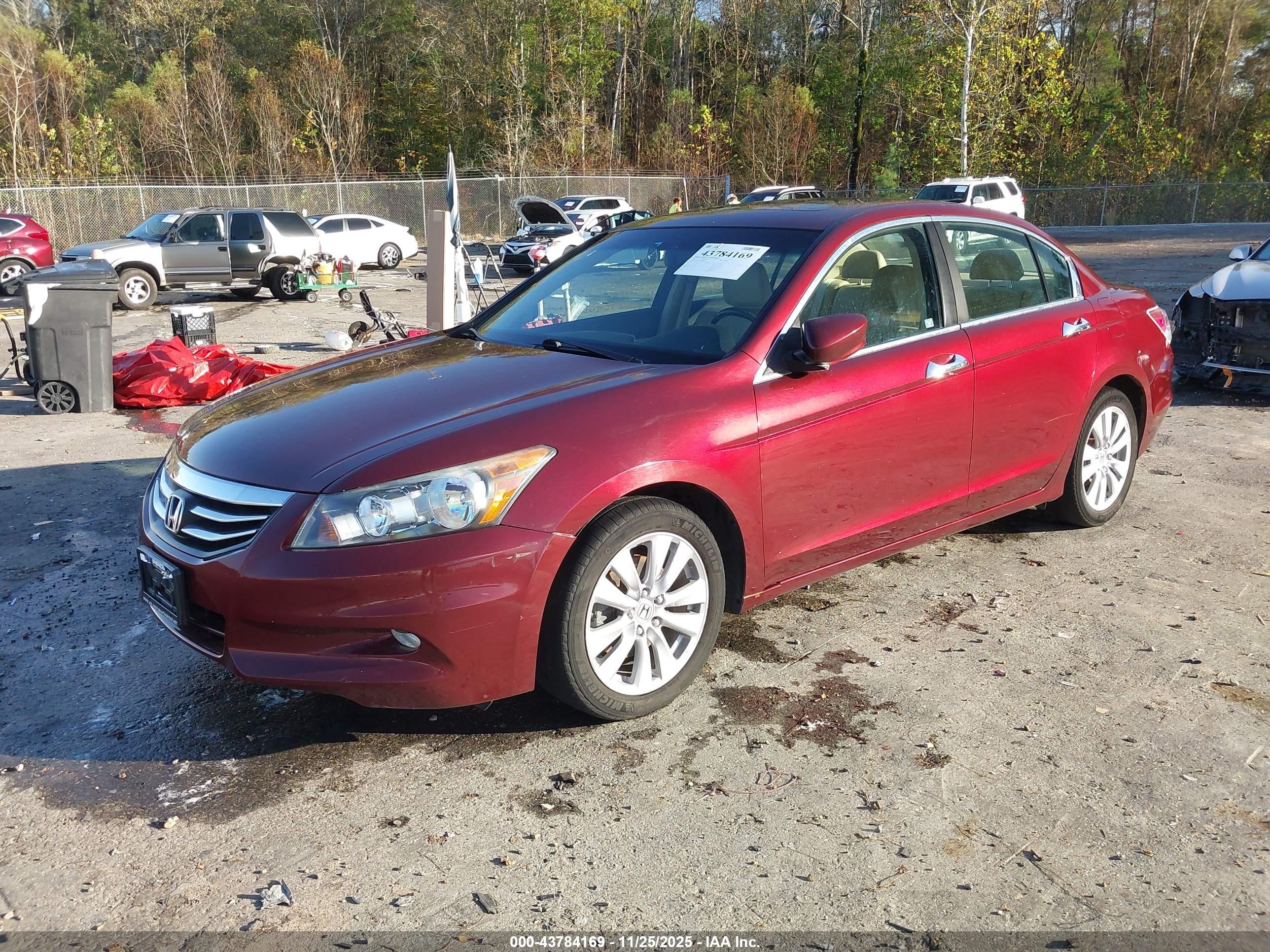 2011 Honda Accord 3.5 Ex-l Burgundy vin: 1HGCP3F84BA007832