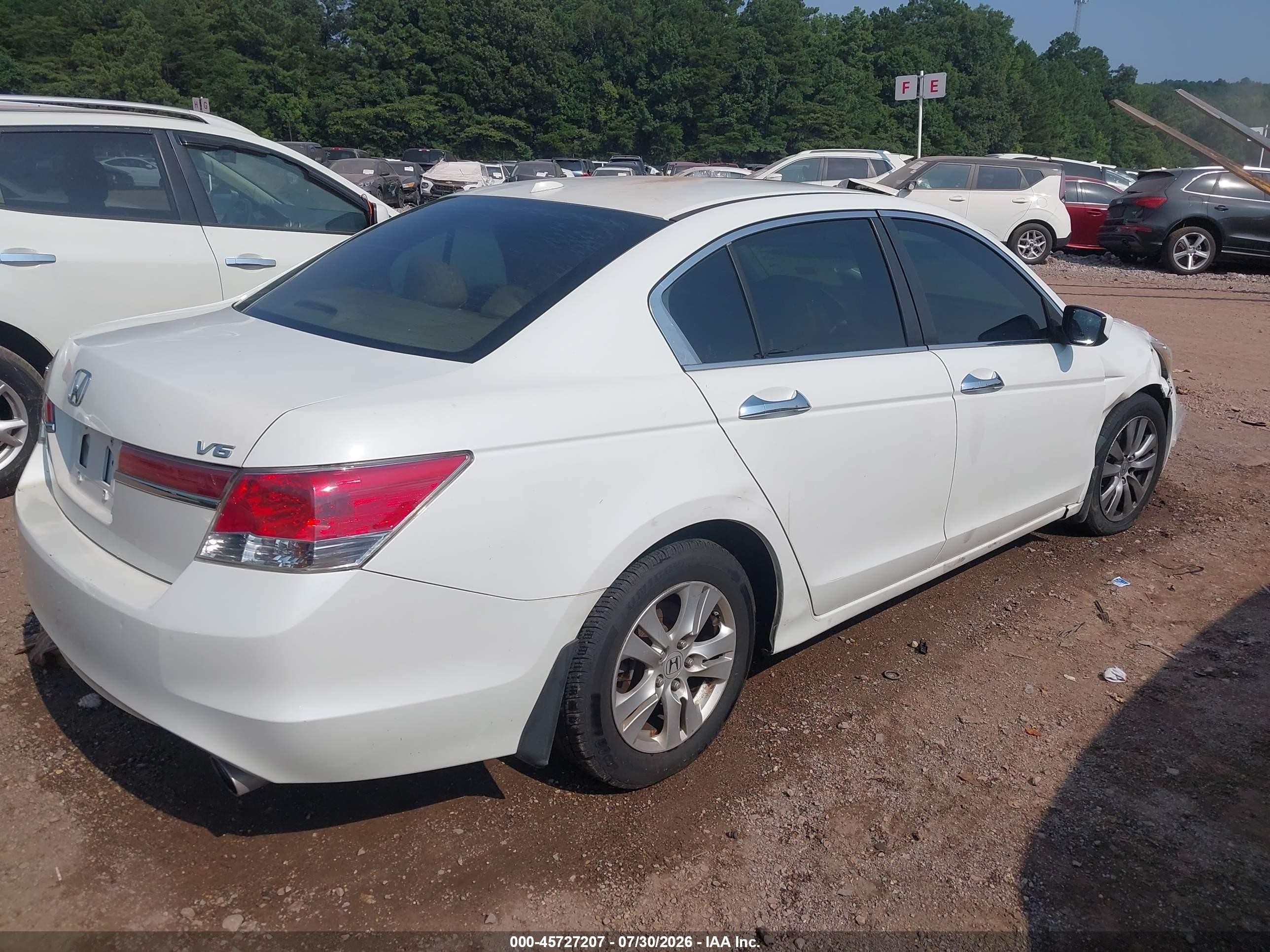 2011 Honda Accord 3.5 Ex-l White vin: 1HGCP3F84BA026381