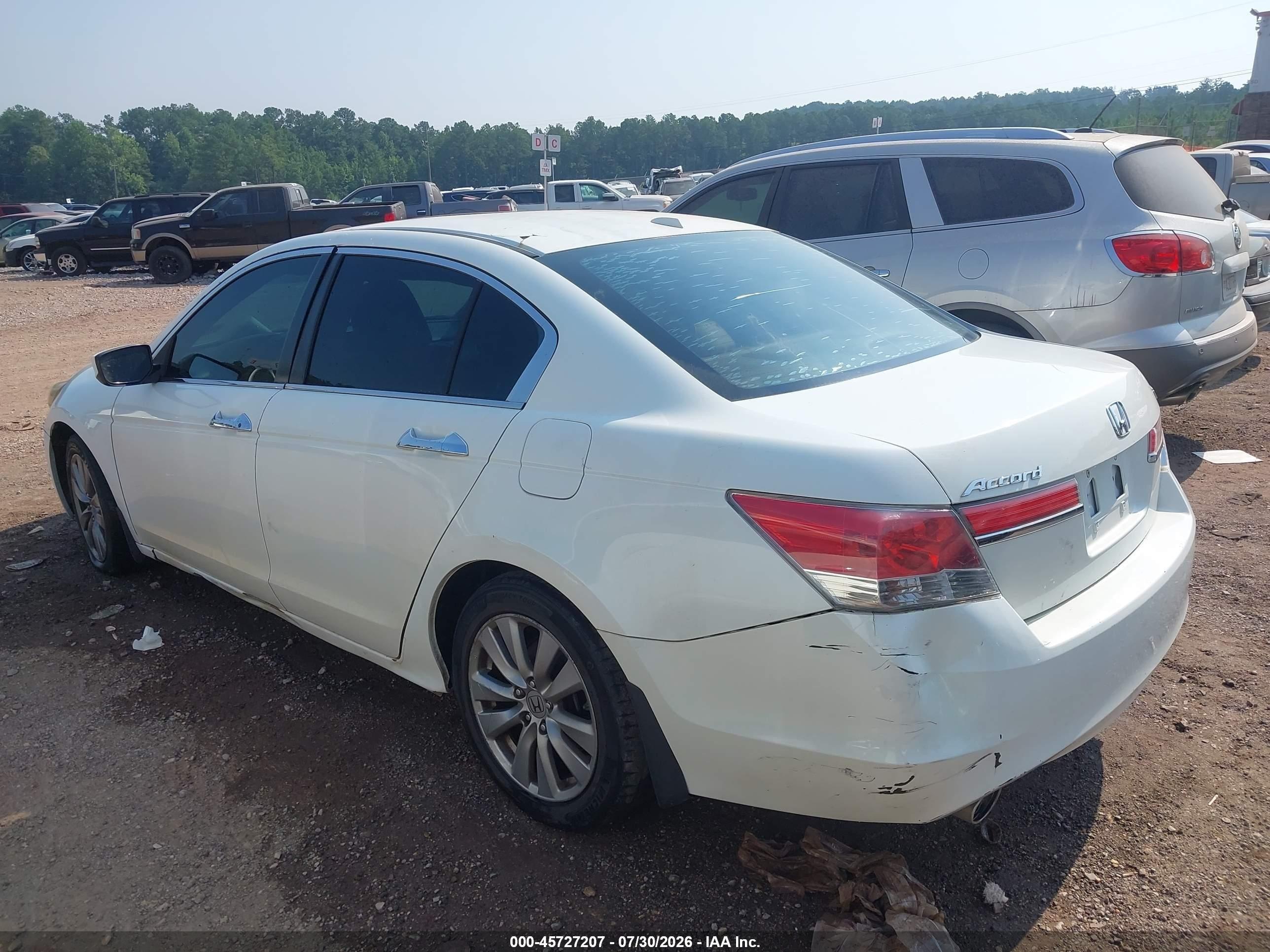 2011 Honda Accord 3.5 Ex-l White vin: 1HGCP3F84BA026381